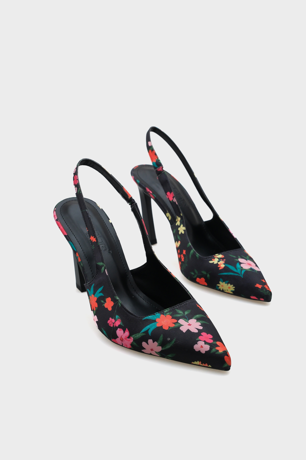 Rebeca Women's Floral High Heel Shoes with Open Back Pointed Toe