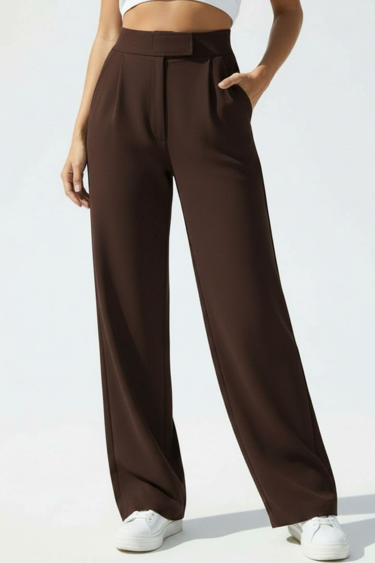 Women's Quality Lycra Velcro Closure Brown Palazzo Pants