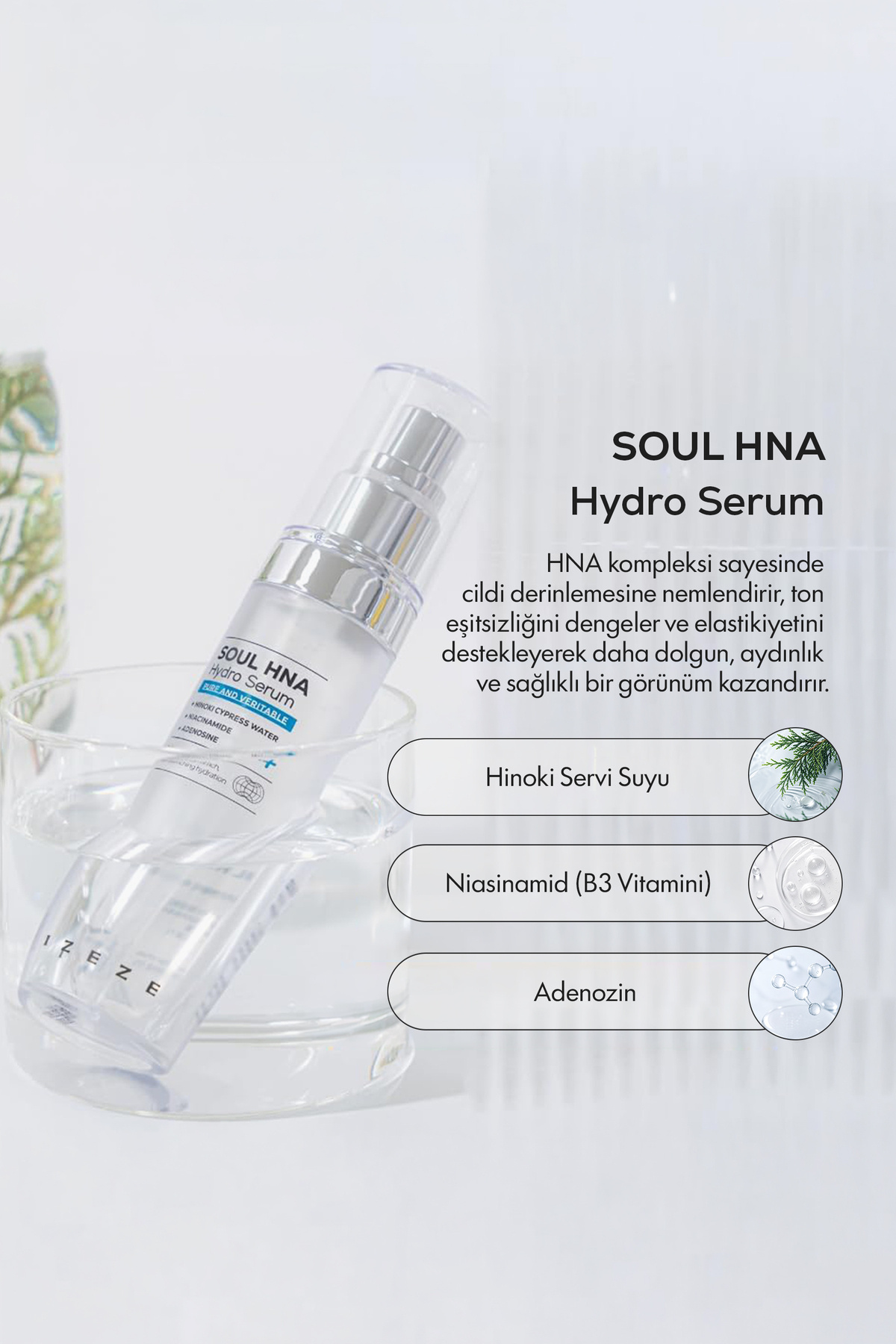 Soul HNA Hydro Serum, 30ml | Kuru Ciltler İçin, Hyaluronik Asit ve Niacinamid Serum — IZEZE-04 — تصویر 4 از 6