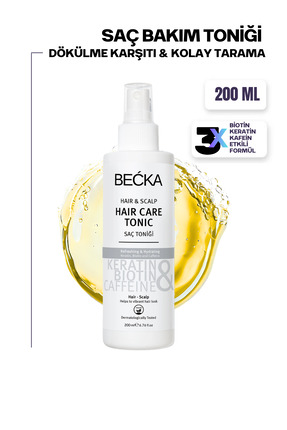 BECKA Keratin Saç Toniği Kolay Tarama & Dökülme Karşıtı Biotin Caffein 200 ml