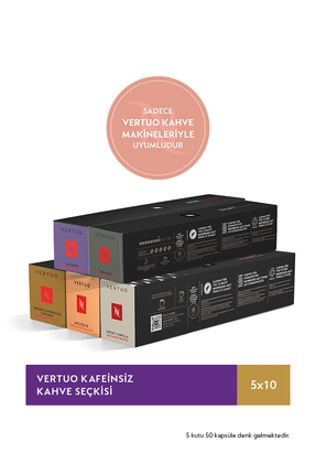 Nespresso Vertuo Kafeinsiz Kahve Seçkisi - 50 Kapsül