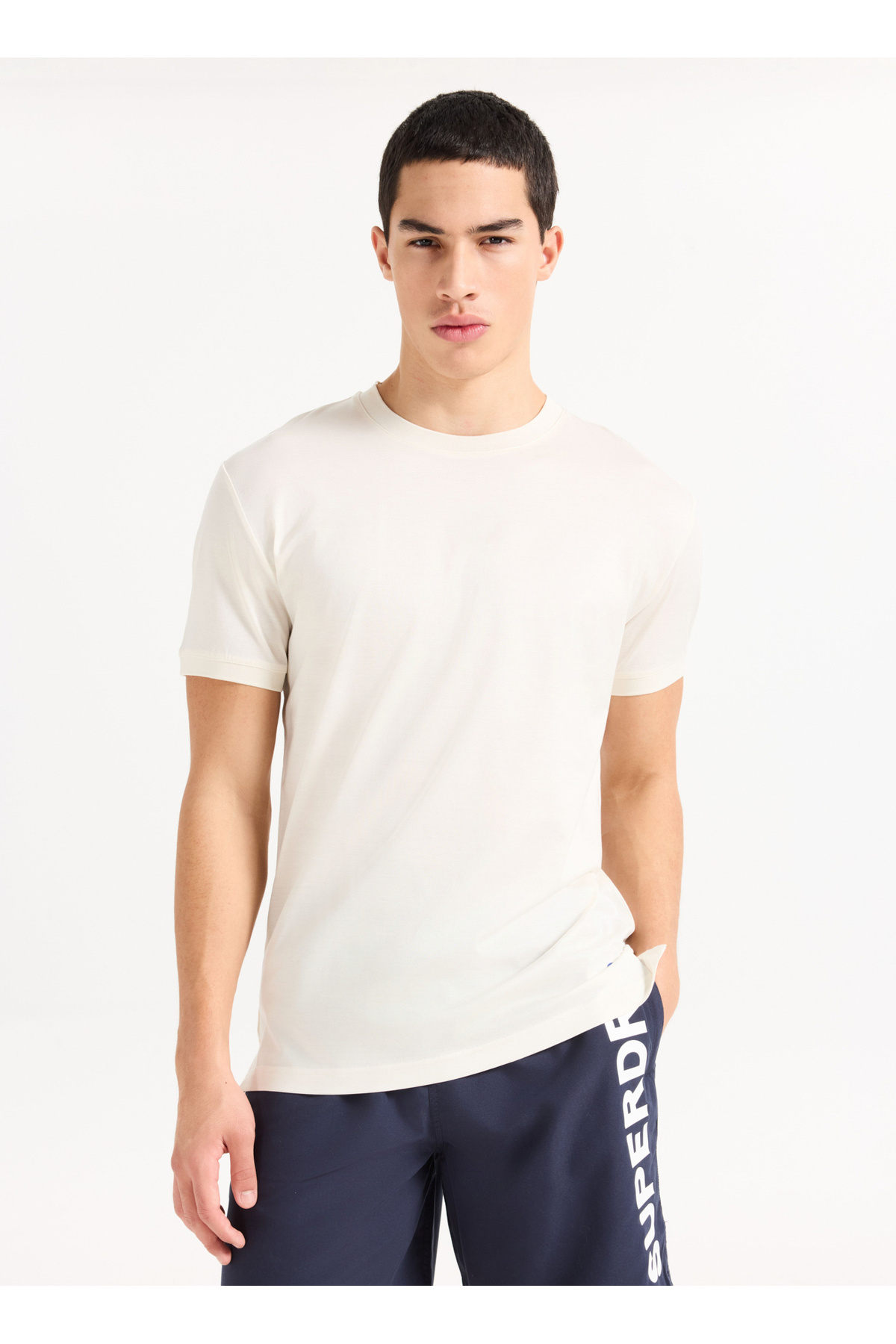 شورت شنا مردانه طرح‌دار سایز معمولی سرمه‌ای SPORT GRAPHIC 17 سوپردرای مایو SUPERDRY