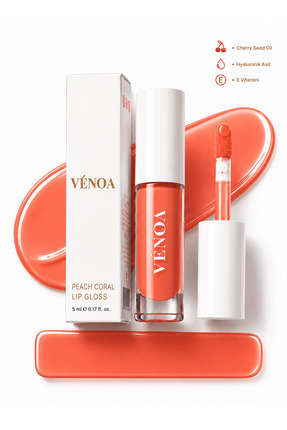 Venoa VÉNOA Peach Coral Nude Glow Lip Gloss