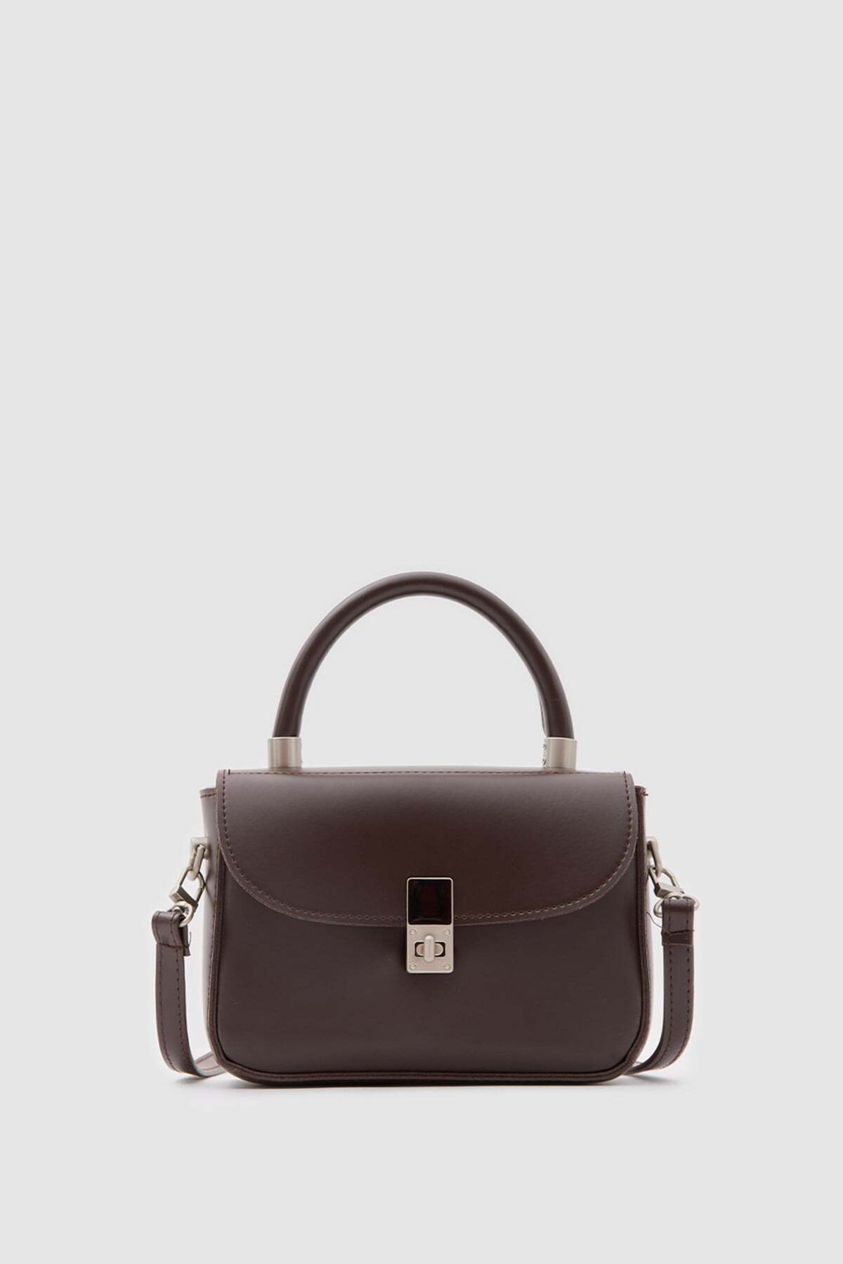 Shule Bags Cobble Small Çapraz Çanta Kahve