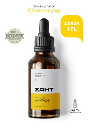 ZAHT Çörek Otu Yağı %100 Saf Ve Doğal Soğuk Sıkım 30 Ml