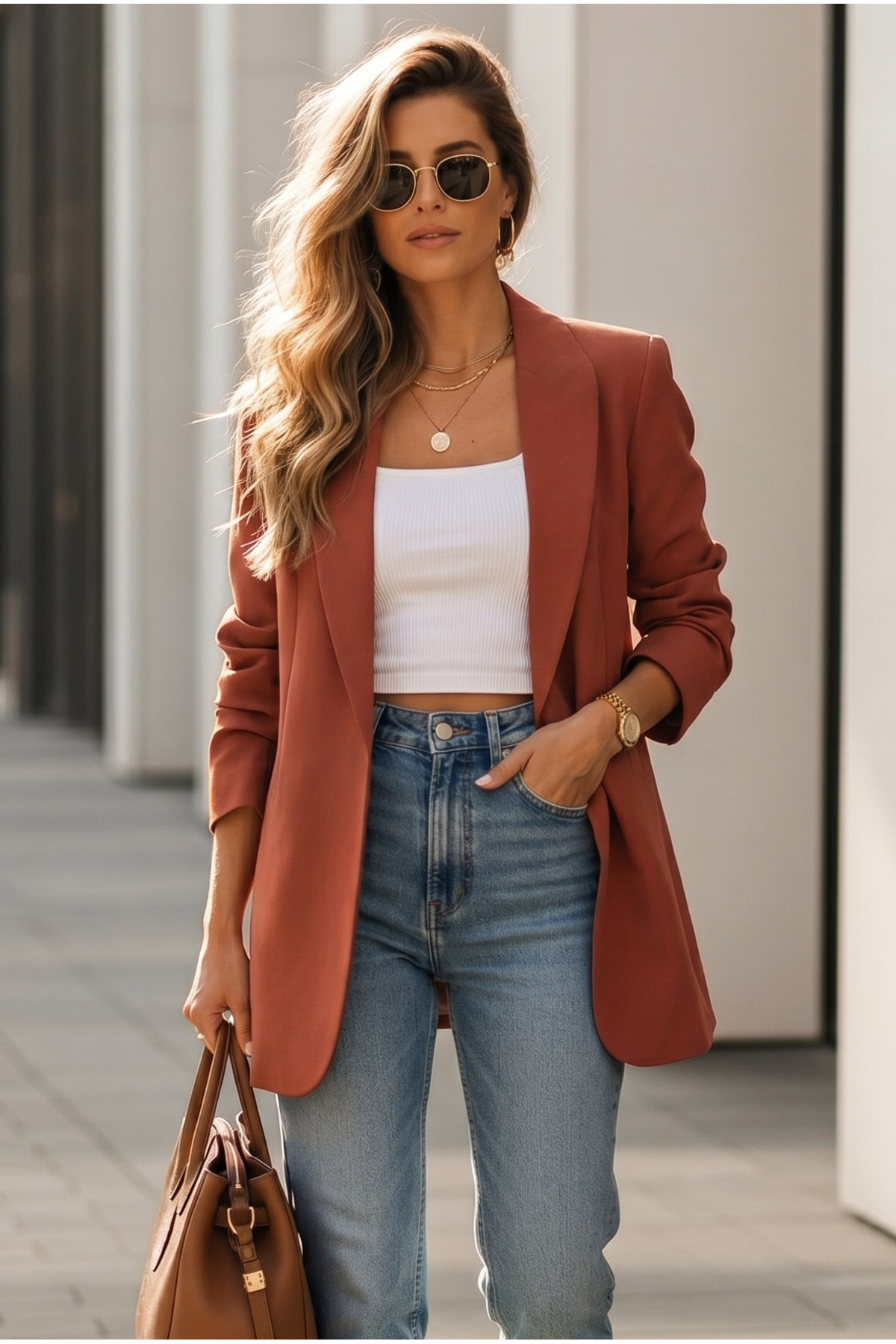 Women's Tile Single Button Jacket ARM-20K001020