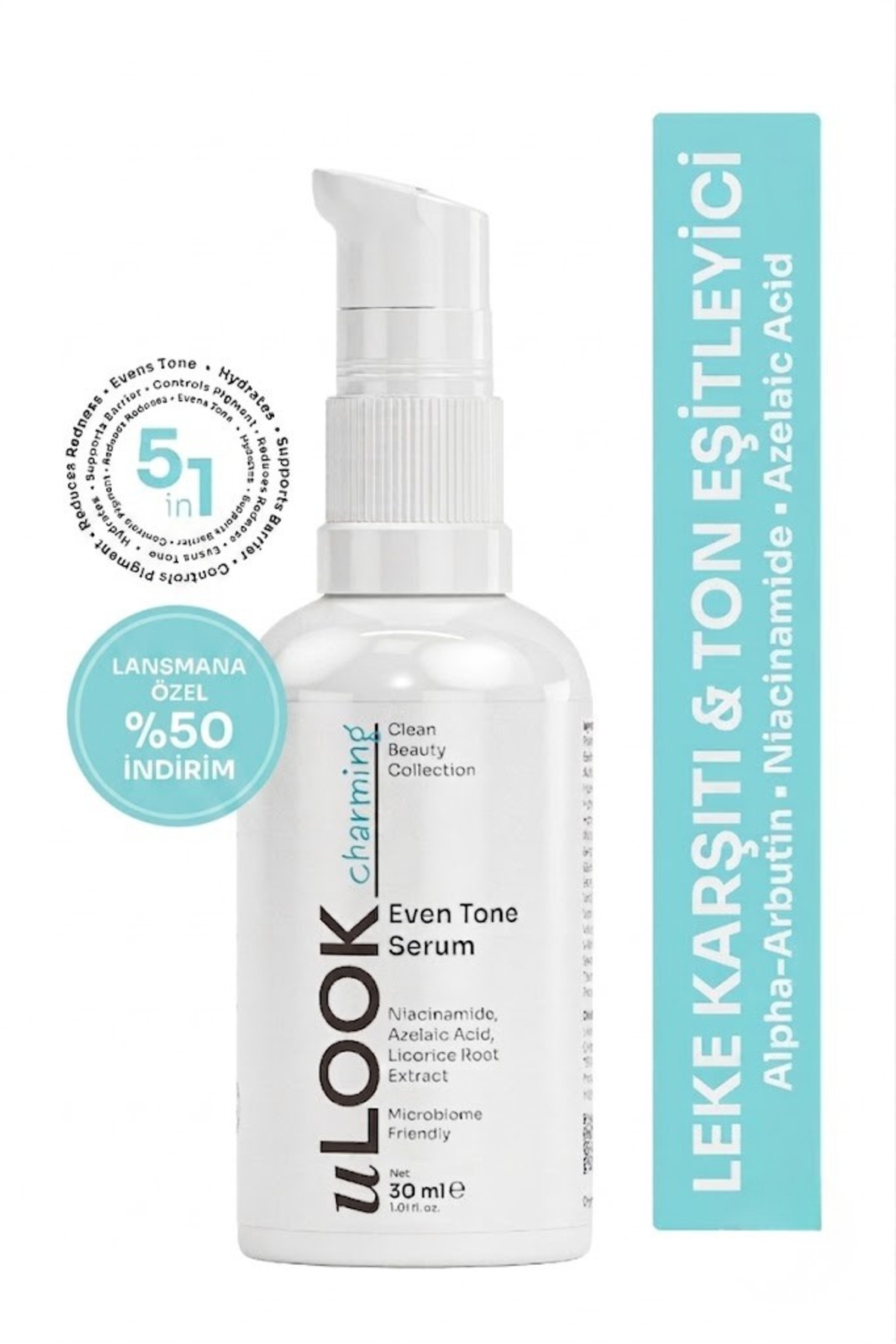 uLOOK Cilt Tonu Eşitleyici Serum 30 ml – Niasinamid - Azelaik Asit, Leke Karşıtı ve Aydınlatıcı Serum