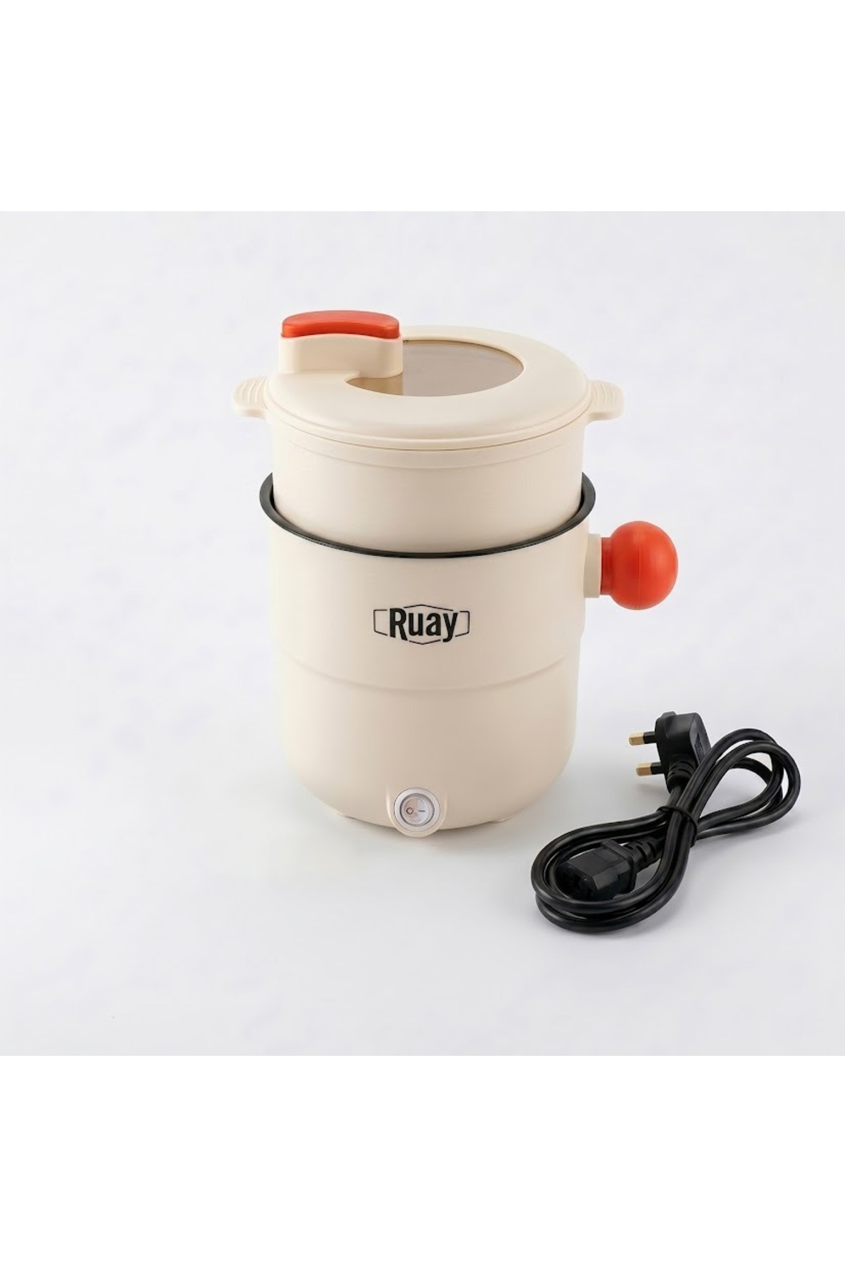 RA106 Multifunctional Cooking Pot 1.8L Portable Electric Hot Pot | 450W Mini Multi-Cooker with Non-Stick Interior, Steamer Tier, Detachable Handle & Power Cord., rm-180,