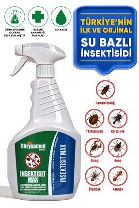 Chrysamed İNSEKTİSİT MAX 1 LT Böcek ilacı Tahtakurusu,Karınca,Akrep,Kene,Örüm...