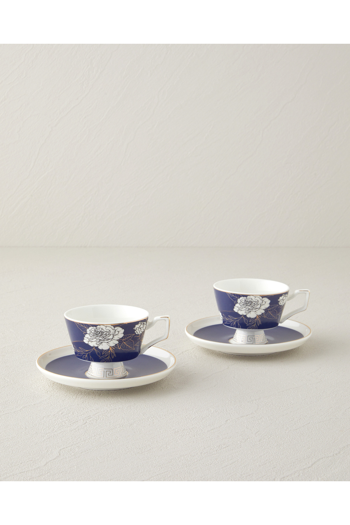 Evelina New Bone China 4 Parça 2 Kişilik Kahve Fincan Takımı 90 ml Lacivert