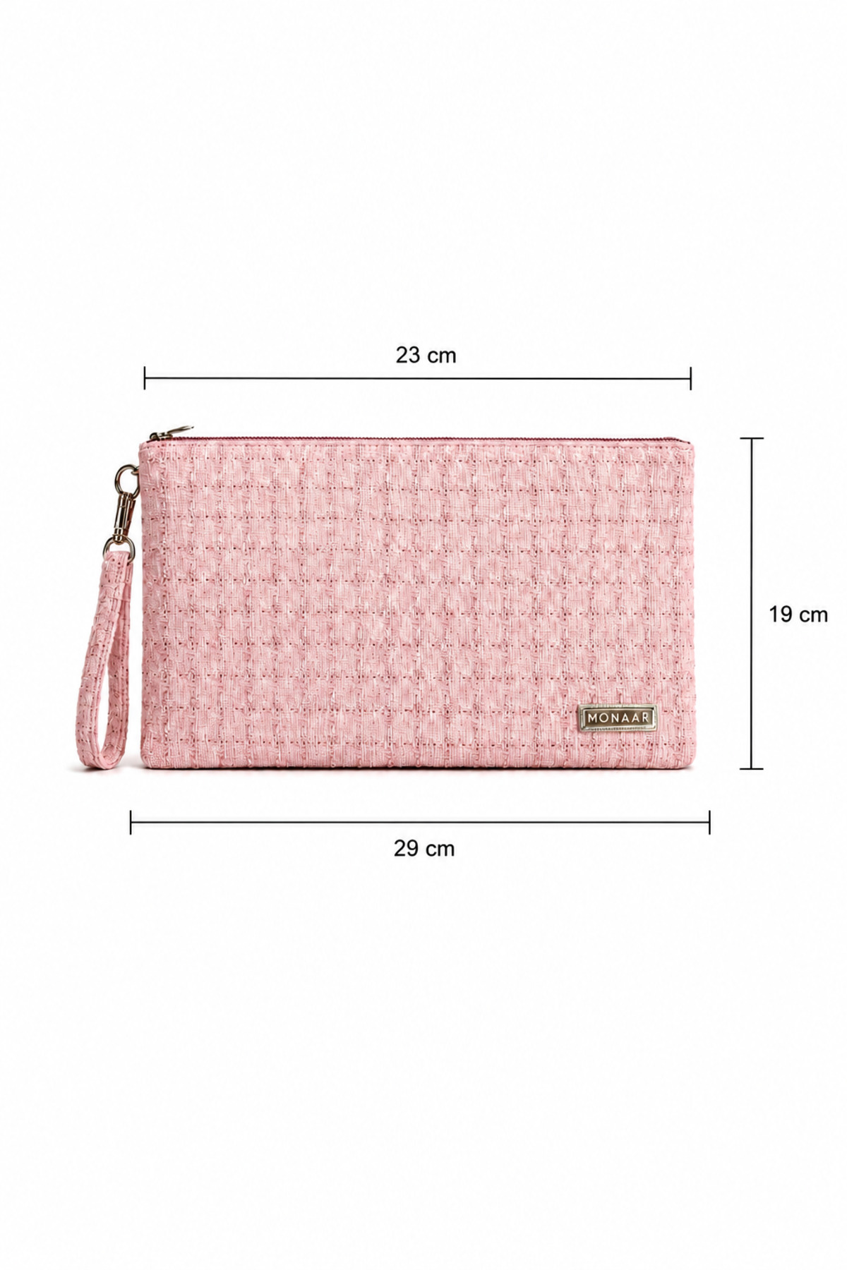 MONAAR Simli Parıltılı Tüvit Şanel Clutch Portföy Çanta 29x19cm görsel 2
