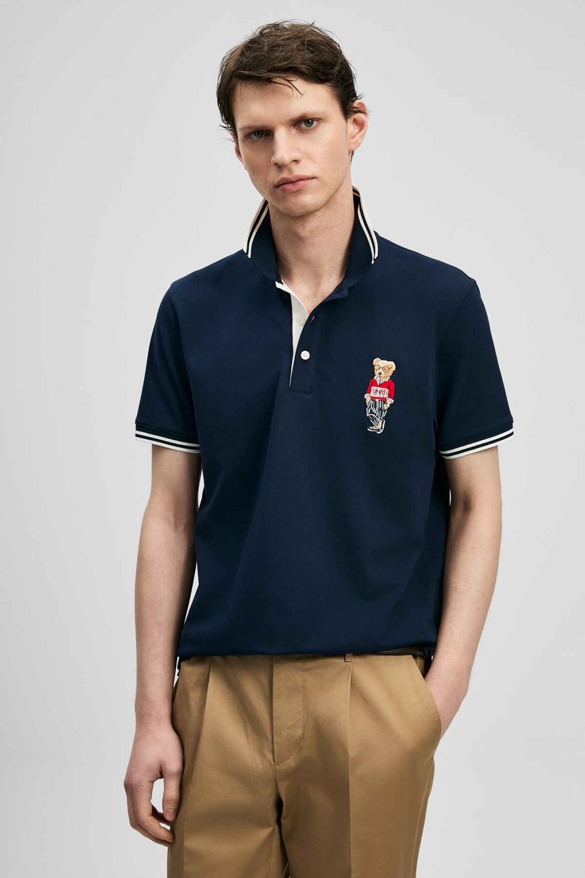 LUFIAN Brady Smart Men's Polo Shirt Navy Blue
