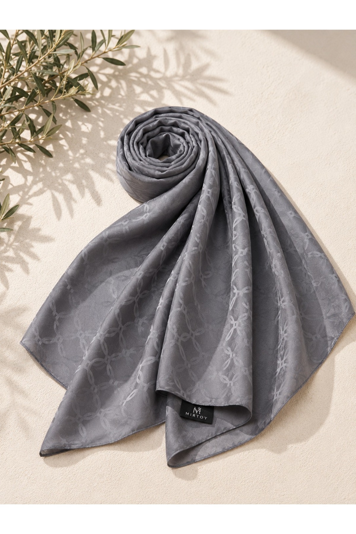 MİRSOY SCARF Lina Desen Kaymaz jakarlı Şal görsel 3