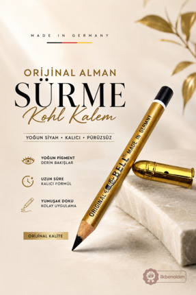 İlkbenaldim Orijinal Alman Sürmesi Made in Germany Siyah Göz Sürme Kalemi Kal...