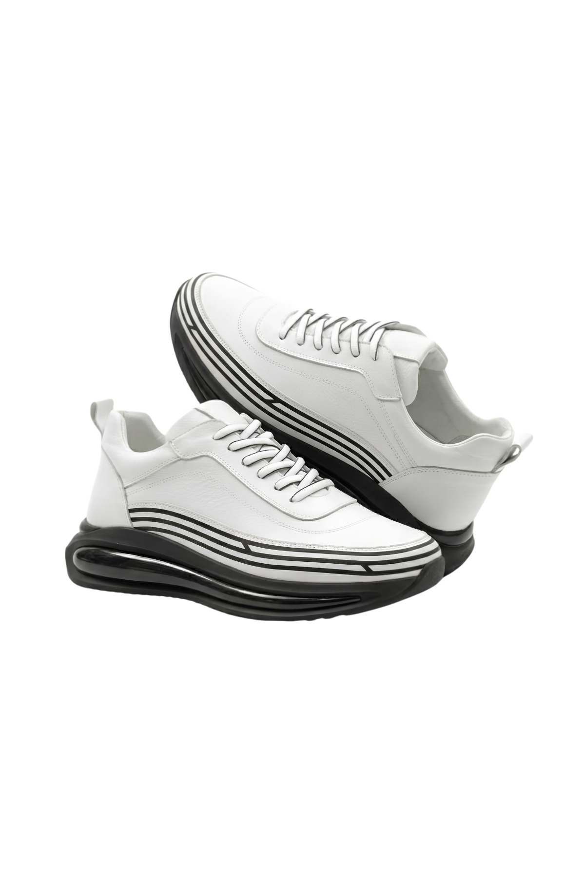 Genel Markalar 1088 Beyaz Hakiki Deri Sneakers görsel 3