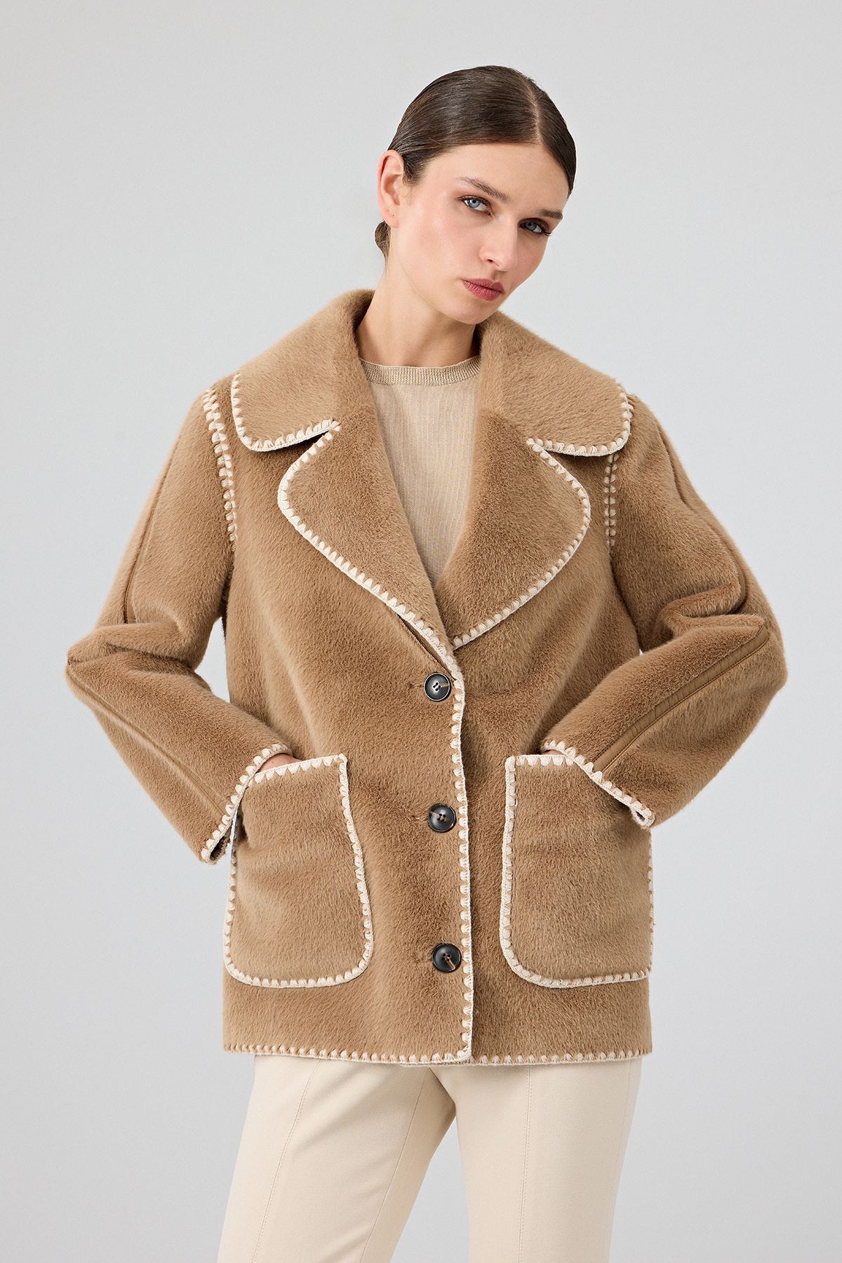 Derimod  Vald'isere Kadın Camel Teddy Mont 25WGP5315FF - Görsel 2