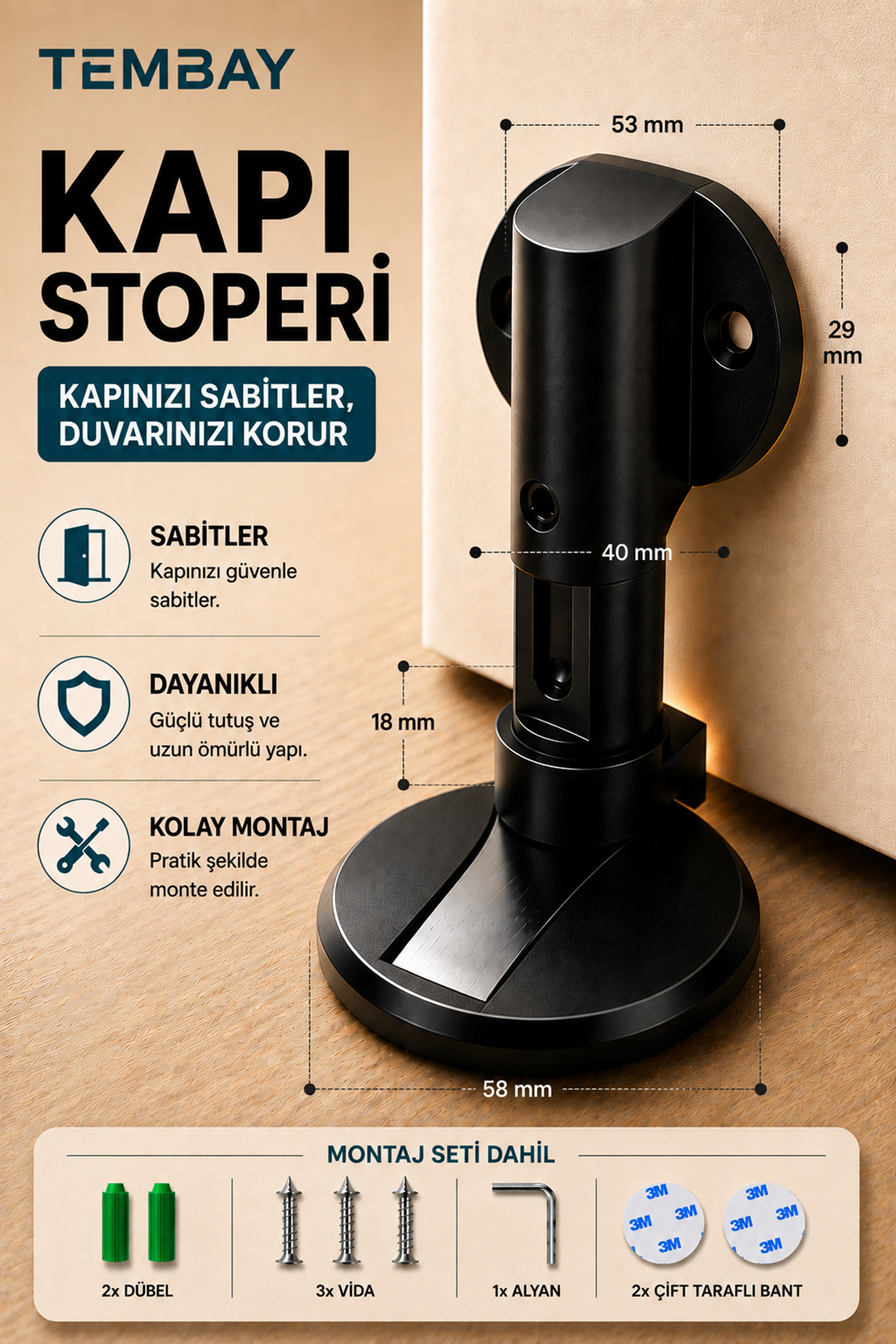 BLACK Magnet Metal Door Stopper Flux Door Bumper Adhesive Door Stopper Screw Door Stopper