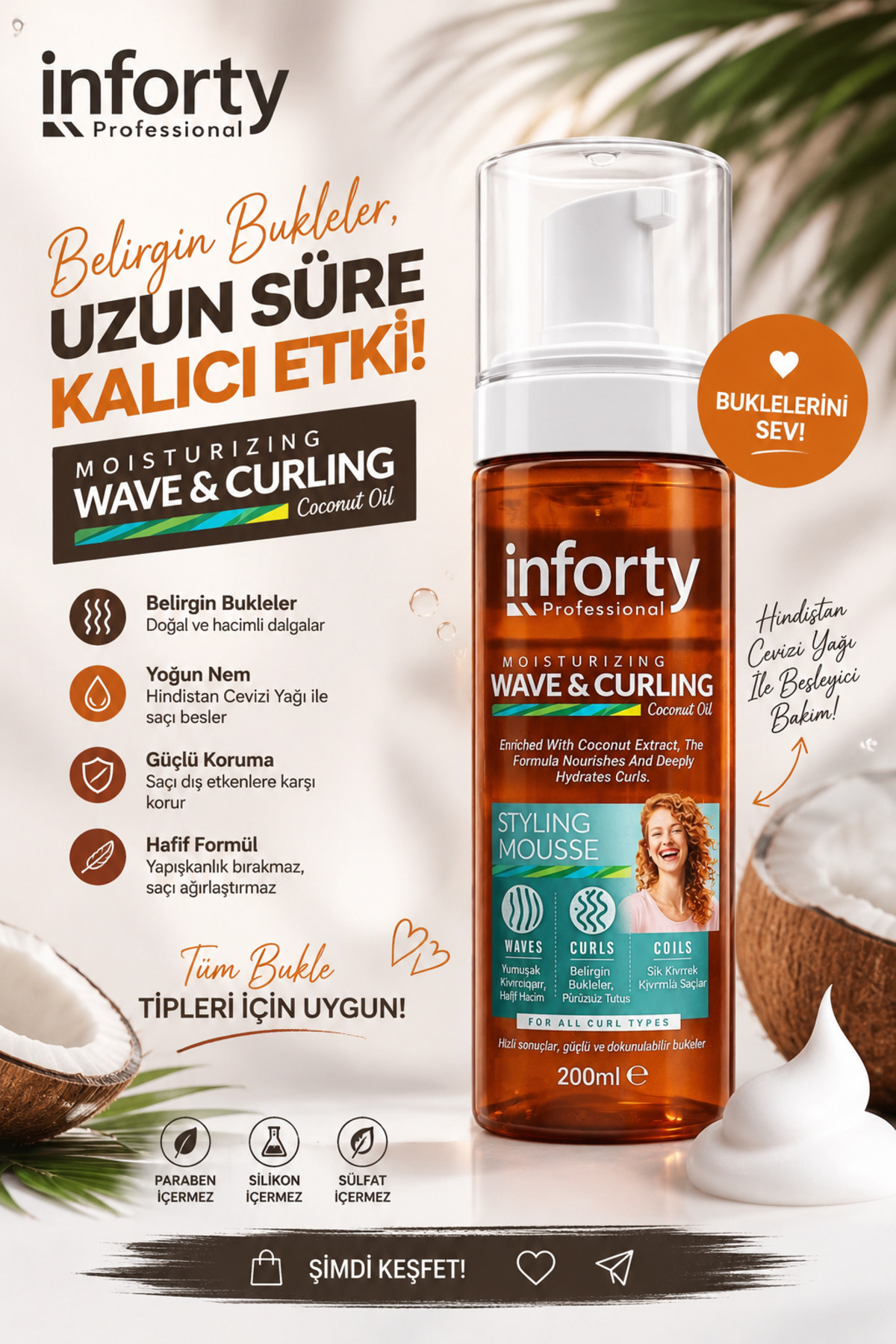 Bukle Belirginleştirici Saç Köpüğü 200ml — HAIRFOAM — تصویر 3 از 3