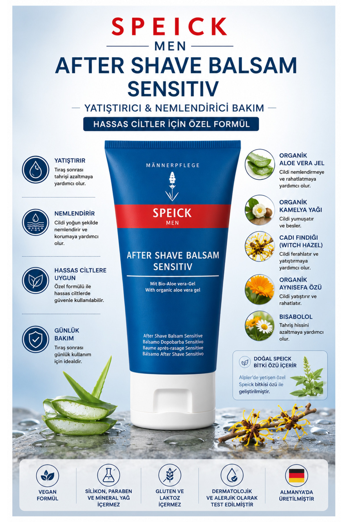 Speick Men Tıraş Sonrası Balsam Hassas Ciltler 100 ml