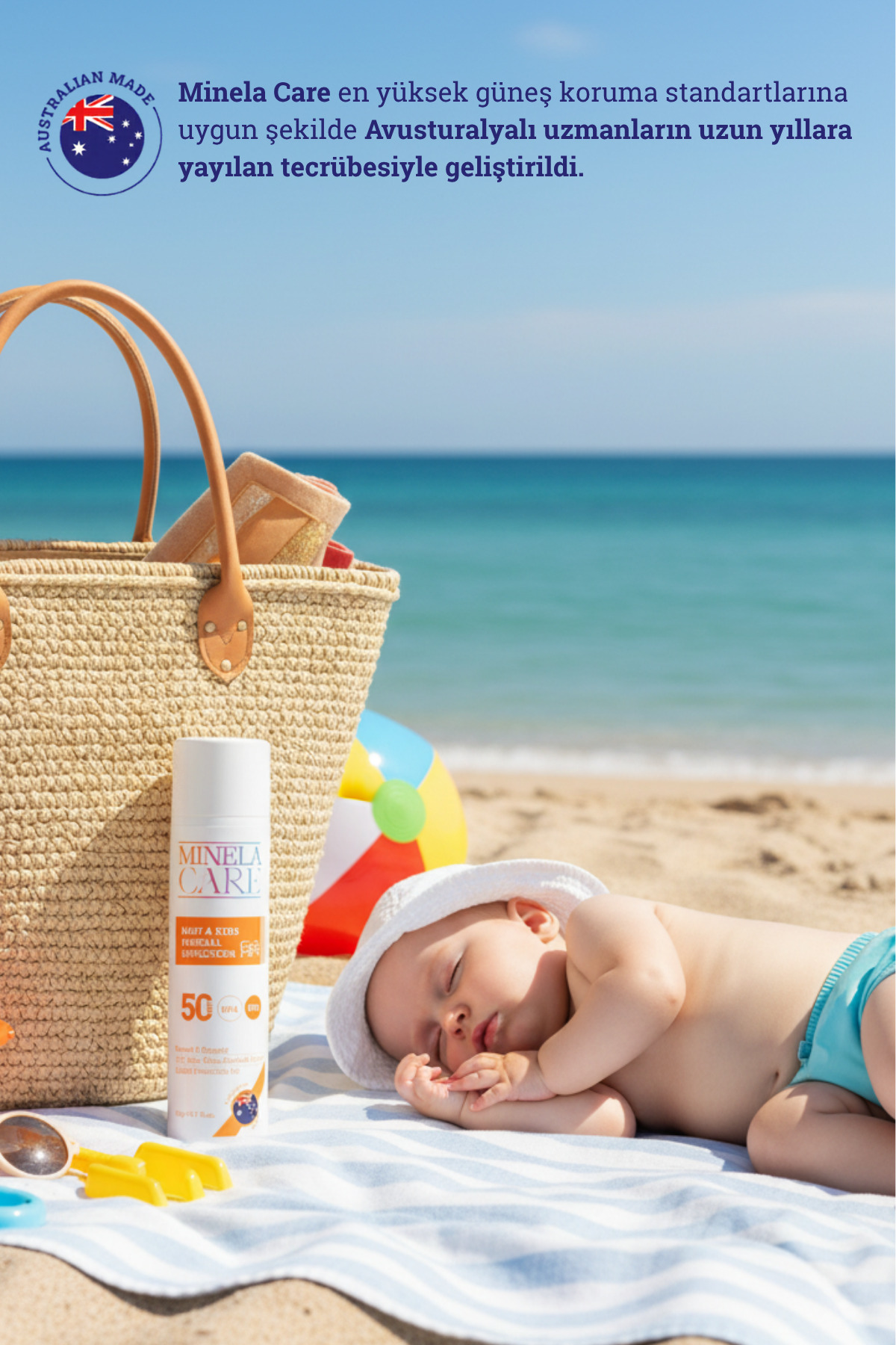 Organik Mineral Filtreli Bebek ve Çocuk Güneş Kremi SPF 50 110 g %25 Non-Nano Çinko Oksit — 8684166397024 — تصویر 4 از 8