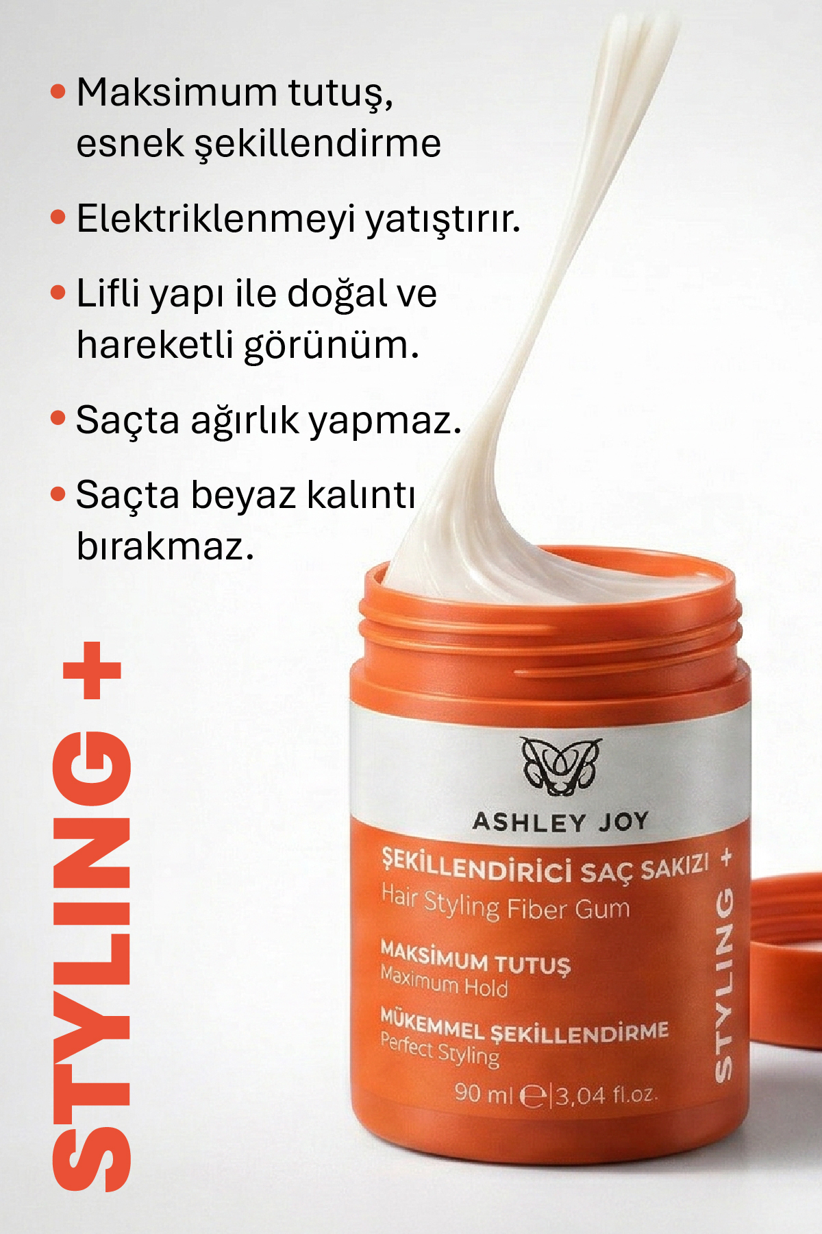 Saç Sakızı Fiber Gum 90 ml - Maximum Tutuş Mükemmel Şekillendirme — AJ.03.00009 — تصویر 2 از 8