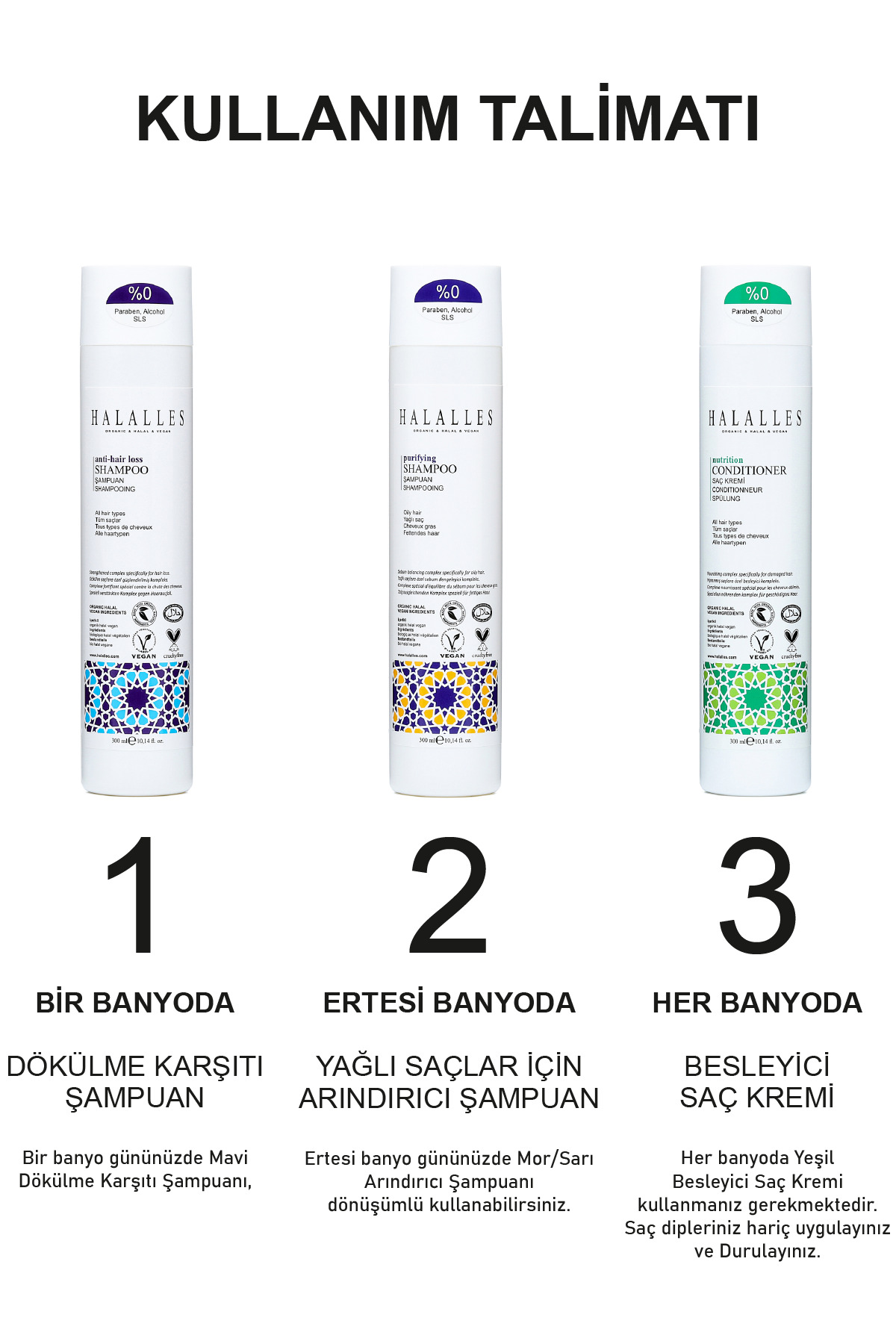 Saç Dökülmesine Karşı Şampuan Işlemli Yağlı Saçlar – Sülfatsız & Vegan Formül 3 X 300 ml — 1536 — تصویر 7 از 8
