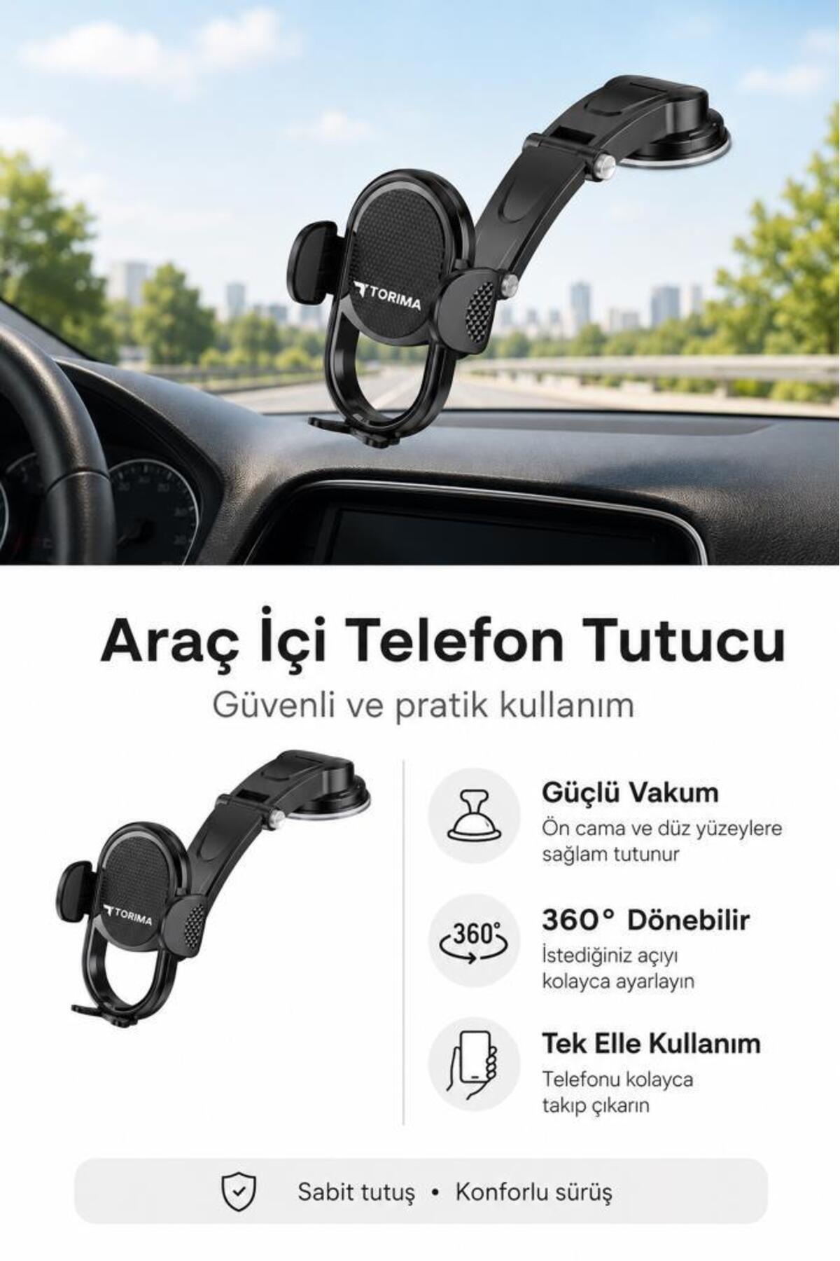 Torima Telefon Tutucu Araç İçi Oto Aksesuarları JX039 Siyah