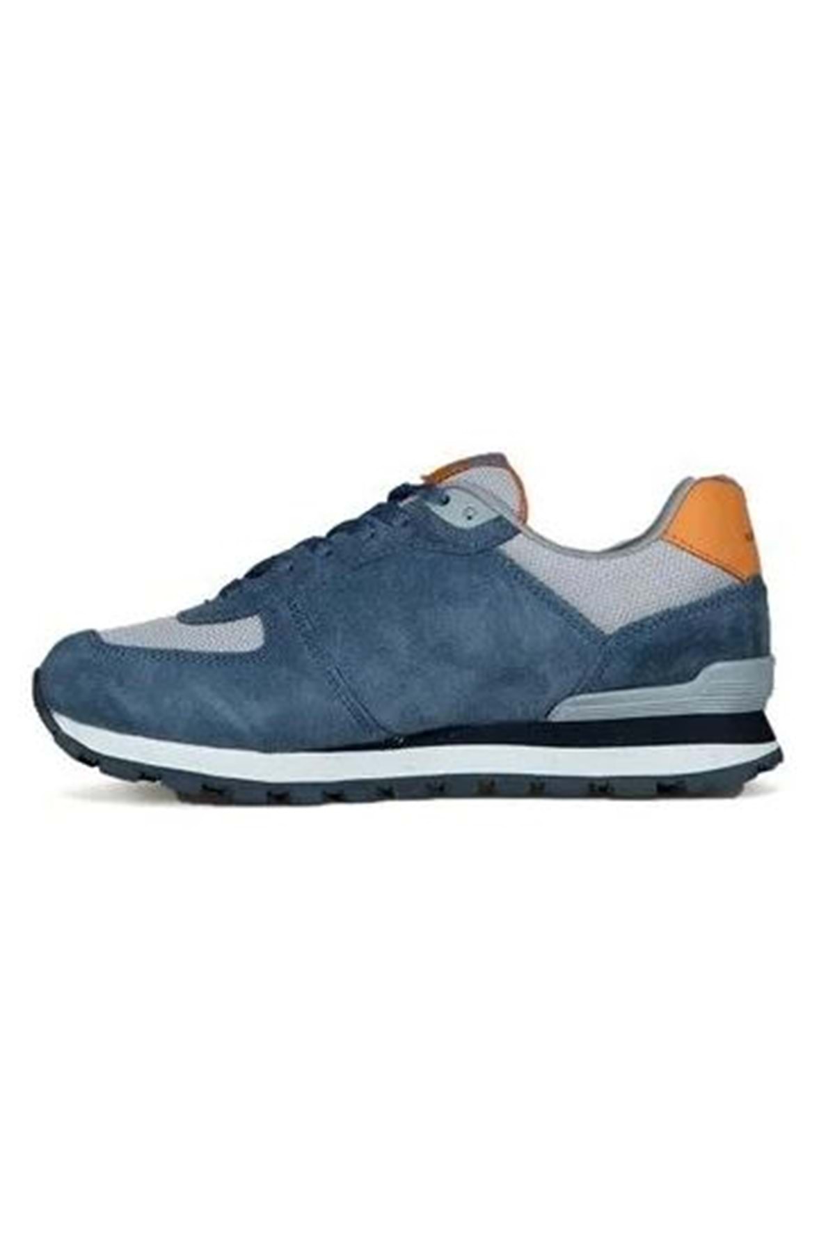 102 19250 Peru %100 Hakiki Deri Unisex Spor Ayakkabı MAVİ-TURUNCU — رنگارنگ AST04428 — تصویر 4 از 4