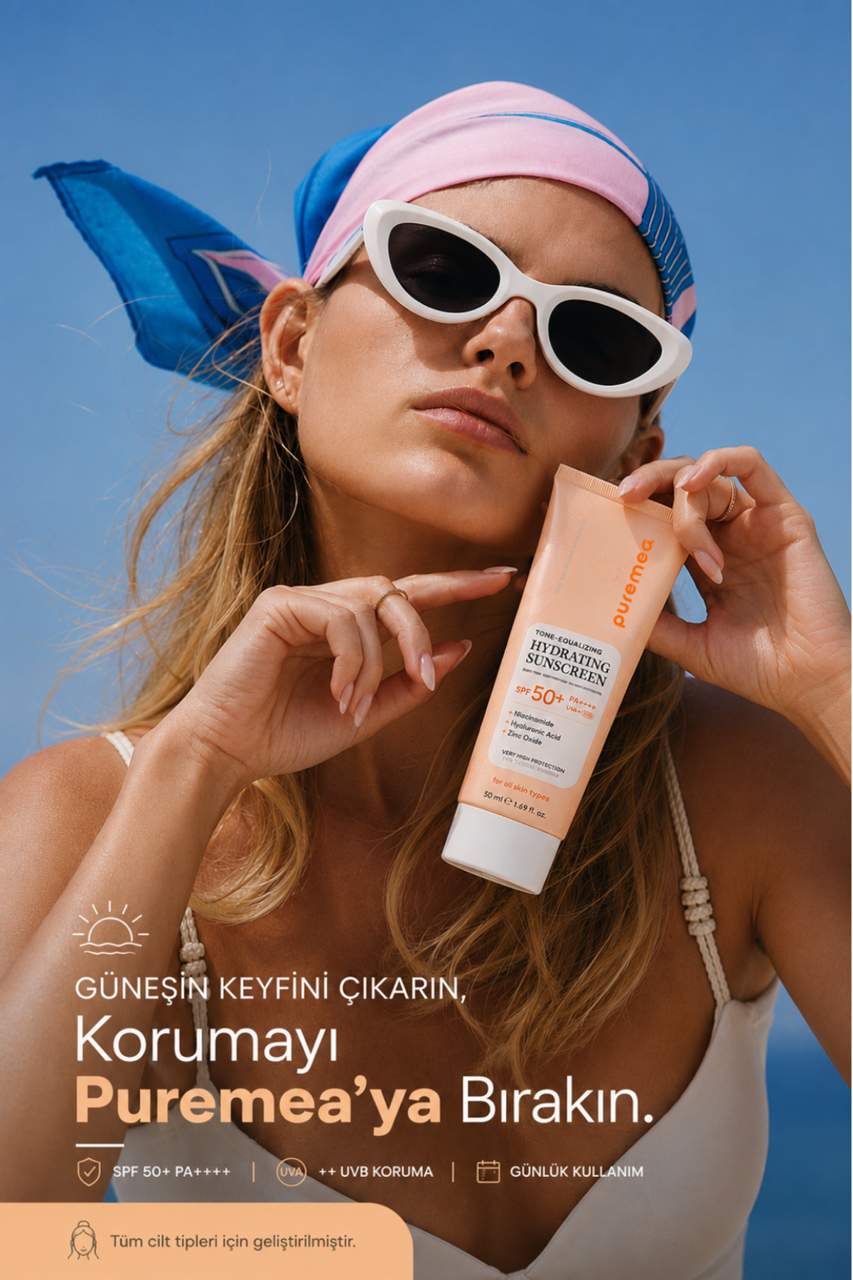 Tone-Up SPF 50+ PA++++ | Beyazlık Bırakmayan, Ton Eşitleyen & Aydınlık Görünüm Veren Yoğun Nemlendirici Güneş Kremi 50 ml — TYC26E2193DBDD7251AAB4900 — تصویر 5 از 8
