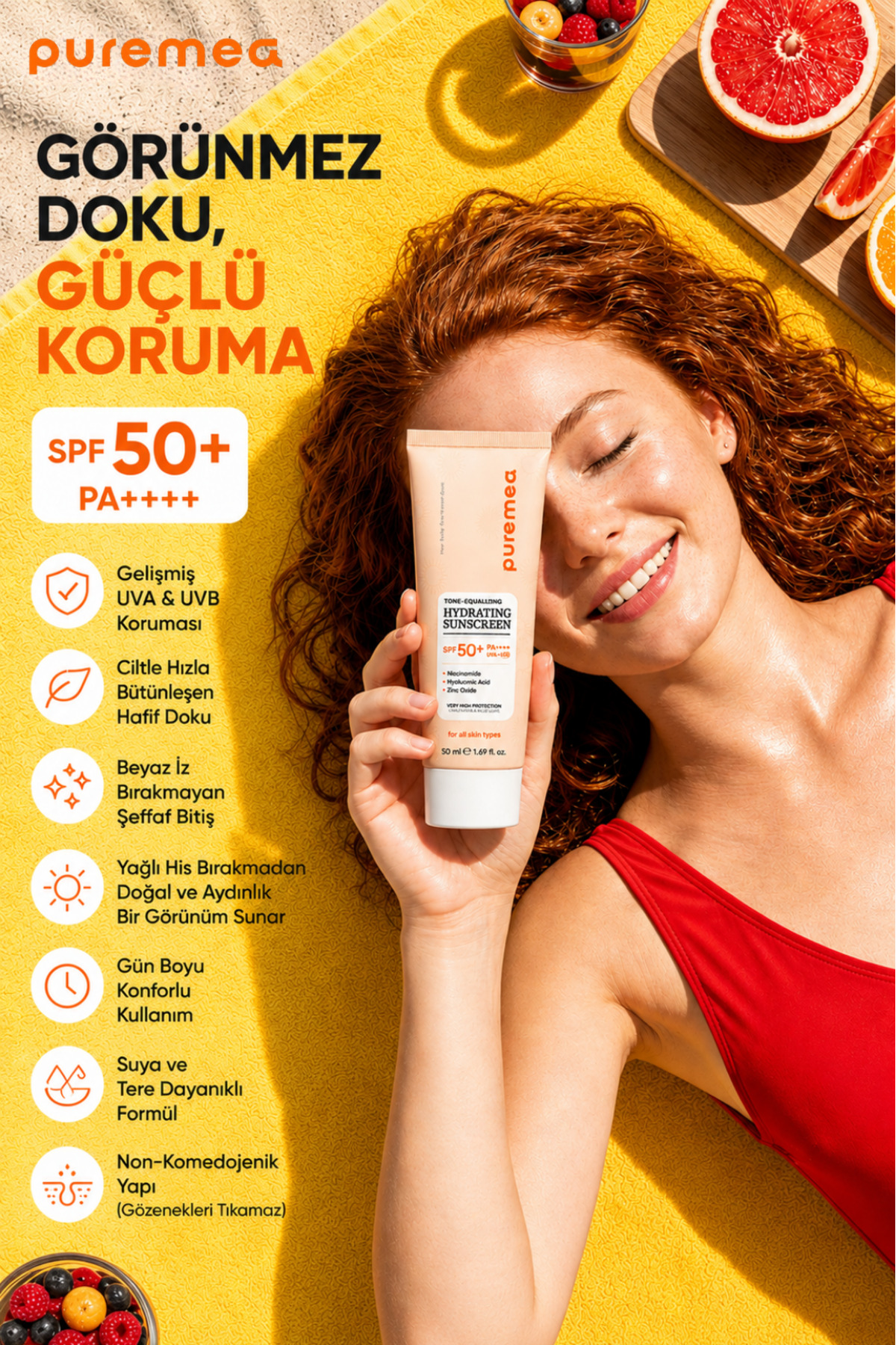Tone-Up SPF 50+ PA++++ | Beyazlık Bırakmayan, Ton Eşitleyen & Aydınlık Görünüm Veren Yoğun Nemlendirici Güneş Kremi 50 ml — TYC26E2193DBDD7251AAB4900 — تصویر 2 از 8