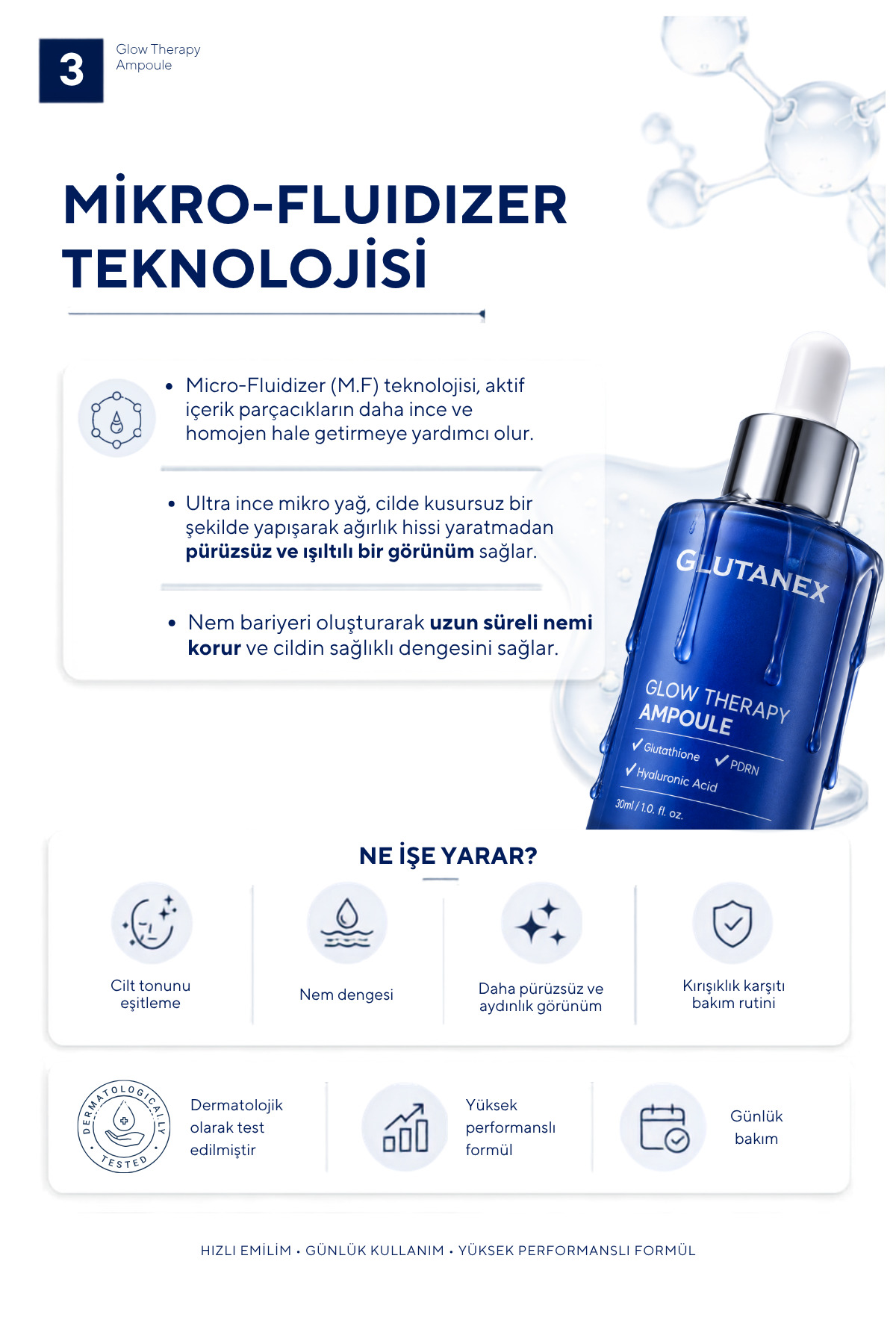Yoğun Aydınlatıcı Ampul Serum | 10.000 ppm PDRN (Somon DNA) İçerikli | Glow Therapy Ampoule | 30 ml — Glutanex013 — تصویر 5 از 6