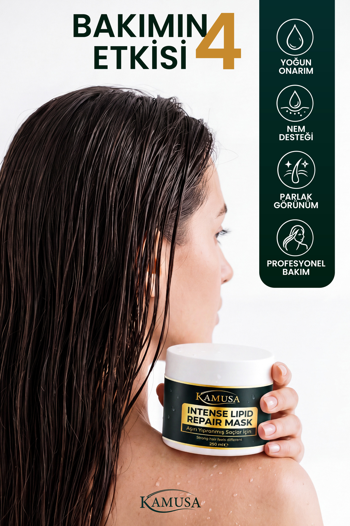 Intense Lipid Repair Mask 250 ml – Aşırı Yıpranmış ve İşlem Görmüş Saçlar İçin Saç Bakım Maskesi — KMS-ILRM-250 — تصویر 2 از 6