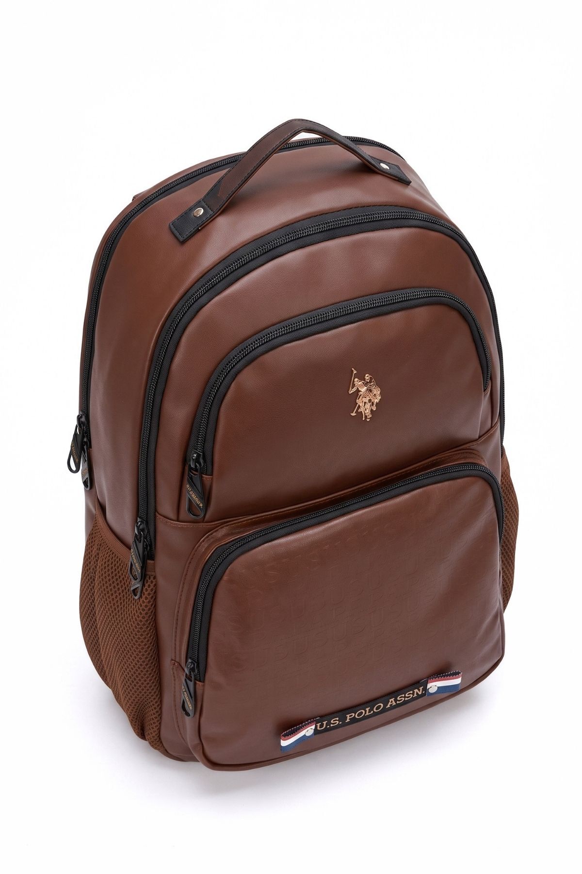 U.S. Polo Assn. 24424-24426 Unisex Vegan Sırt Çantası Okul Çantası Seyahat Kamp Çantası KAHVERENGİ görsel 5