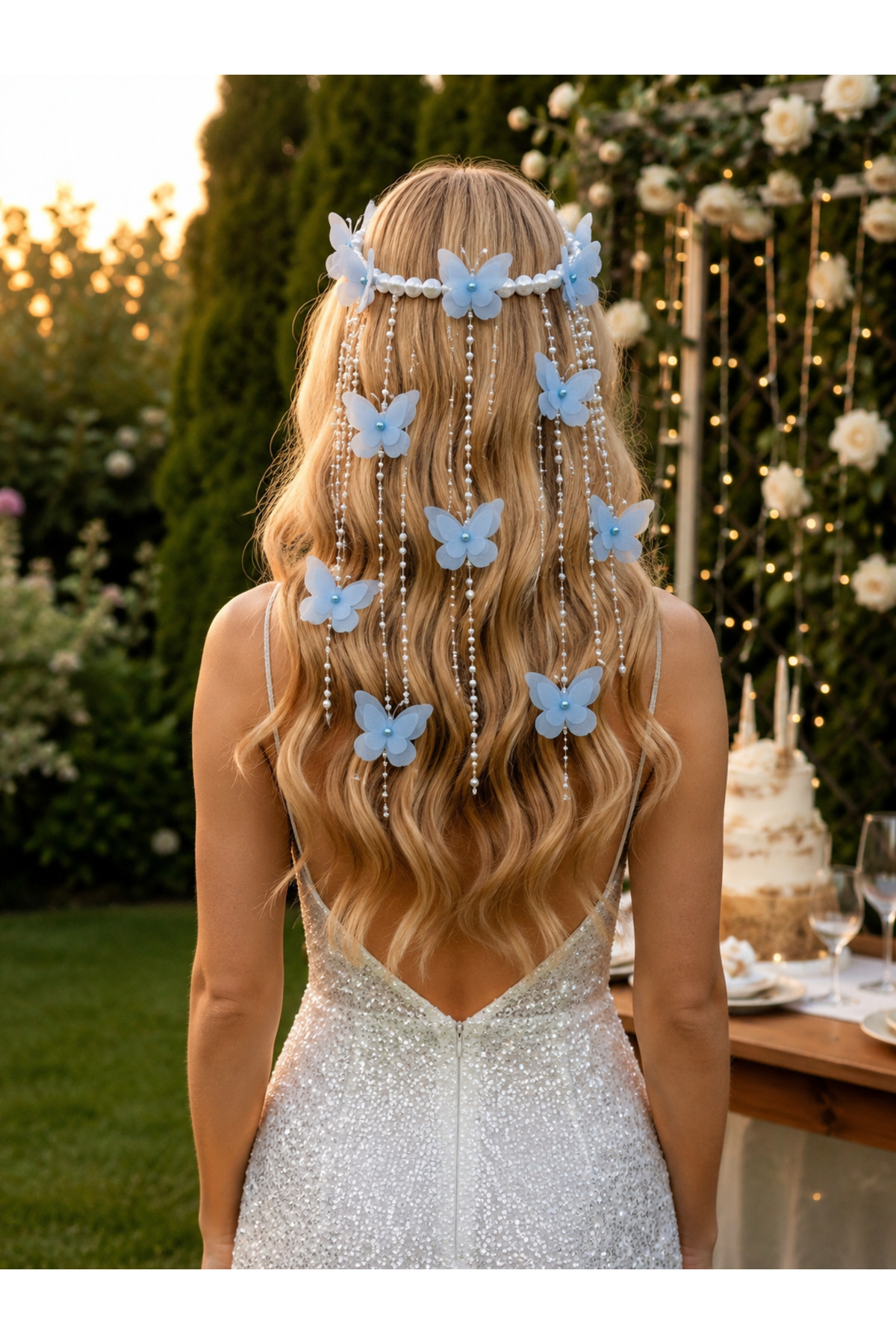 Refika hanging Pearl 3D butterfly Bowtie graduation crown bride ,wedding, bridesmaid,engagement,puerperal,party crown,hair accessory , children's crown