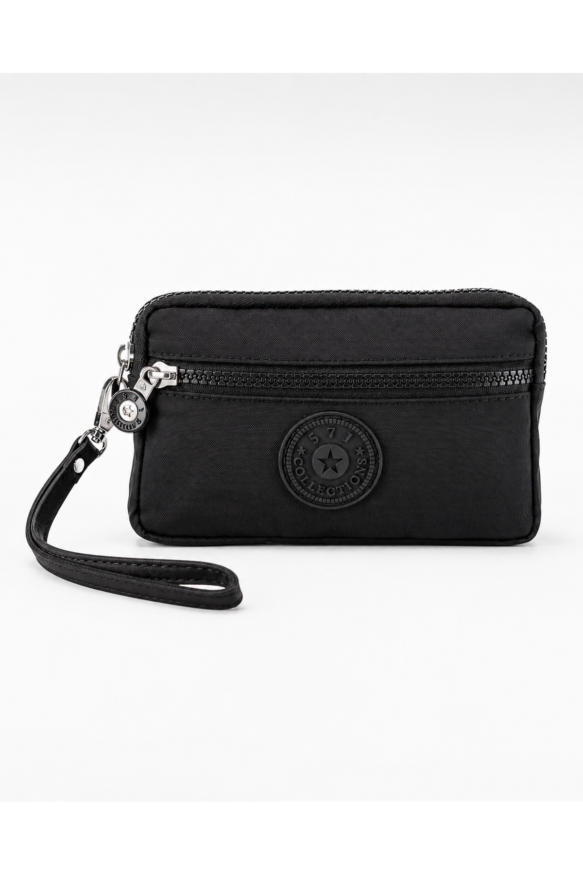 FCSTORE Unisex Siyah Cüzdan Su Geçirmez Klinkır 3 Gözlü Ön Fermuarlı Kılinkır Cüzdan görsel 3