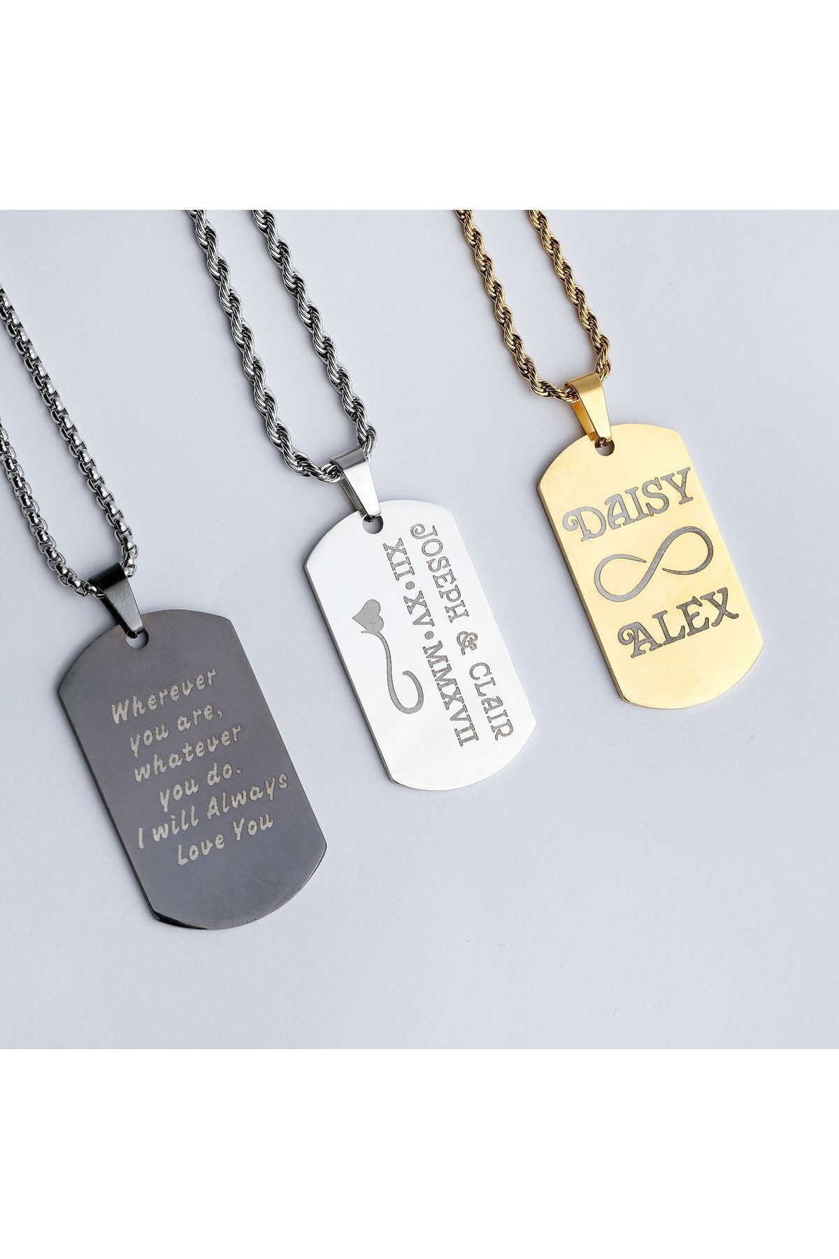 Satürn Silver Kuyumculuk Çelik İsimli Asker Künyesi Modeli Unisex Kolye görsel 7