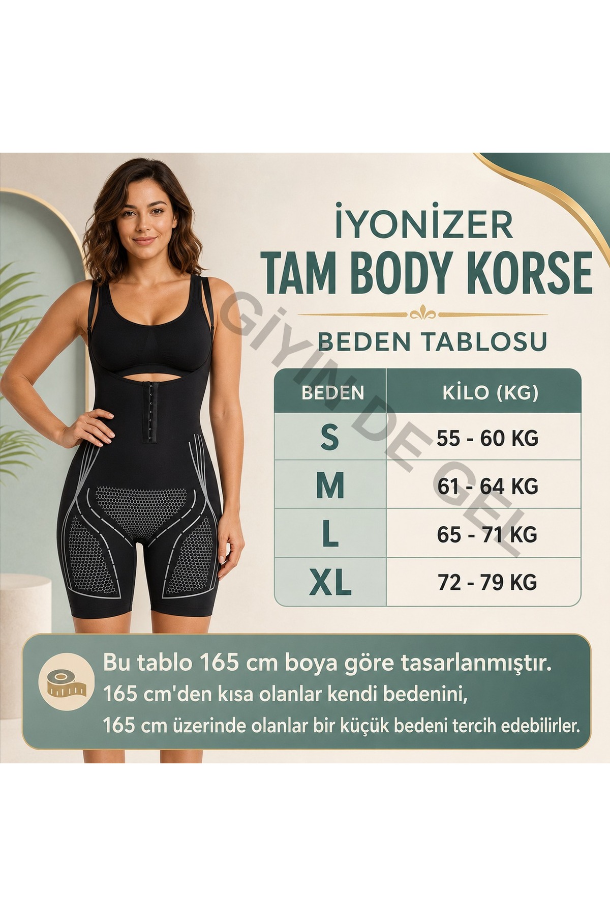 critic man Kadın Toparlayıcı Body Korse Göğüs Altı Kopçalı İnce Görünüm Karın Sıkılaştırıcı Basen Şekillendirici Şortlu Ten Rengi görsel 3