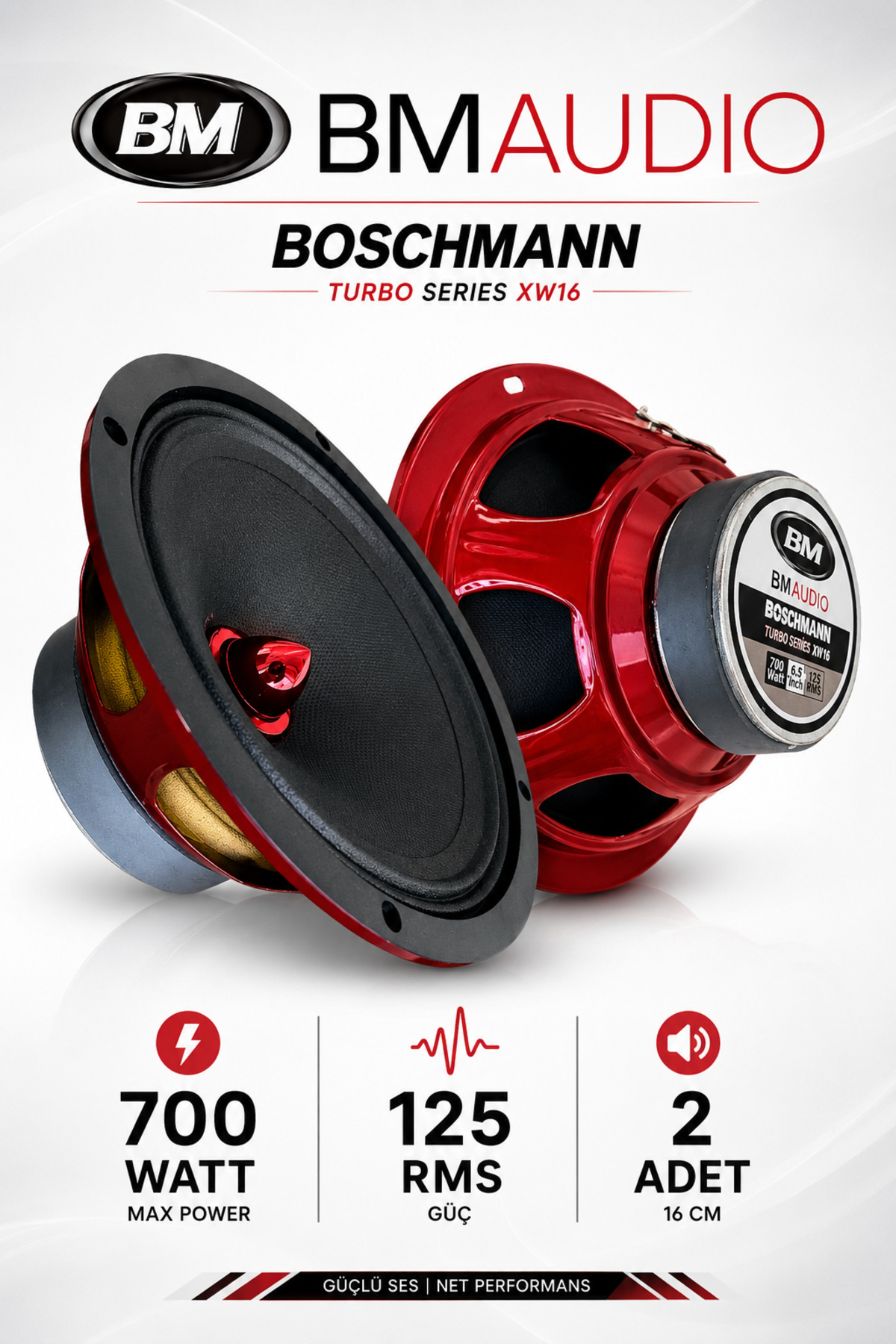 ADS Ds-16 16 Cm 700 Watt Oto Hoparlör 2 Adet 1. Sınıf Kalite
