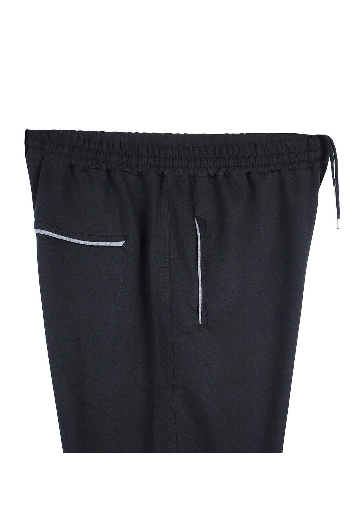 marufshop Erkek Büyük Beden Eşofman Alt 2 iplik Siyah görsel 5