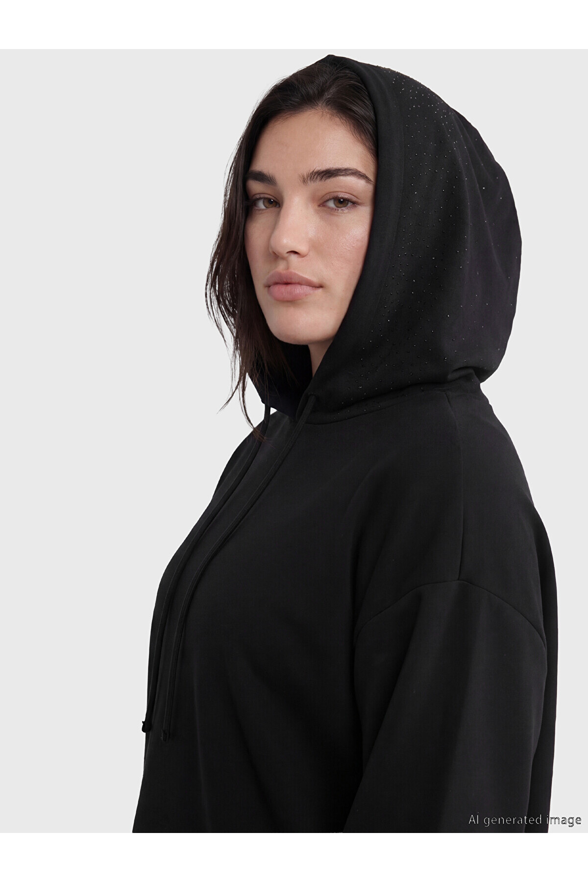 ALITA CITY Farkıyla Soulife Siyah Taşlı Loose & Bol Kadın Hoodie — TYC5BFA05B83F47D30A48E900 — تصویر 2 از 7
