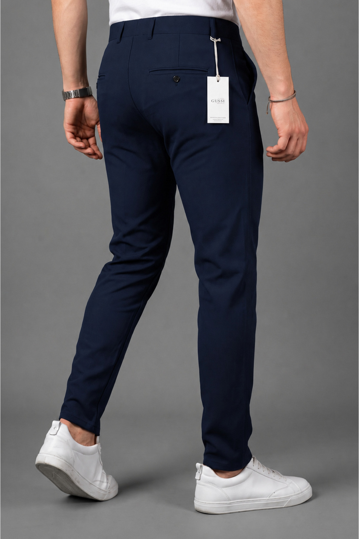BM BALANCEMODA Erkek Lacivert Renk Kaliteli Esnek Likralı Slim Fit Kumaş Pantolon görsel 5