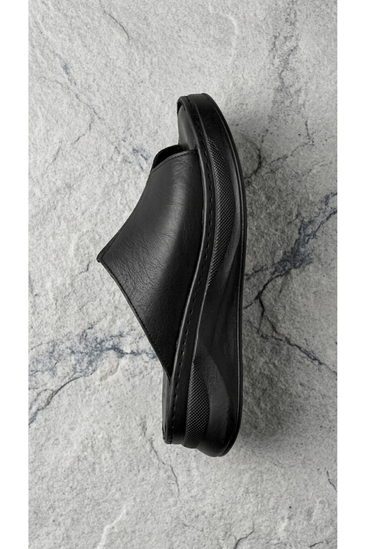 Lal Shoes & Bags Marigold Kadın Hakiki Deri Ortasından Dikiş Detaylı Terlik B4431 görsel 5
