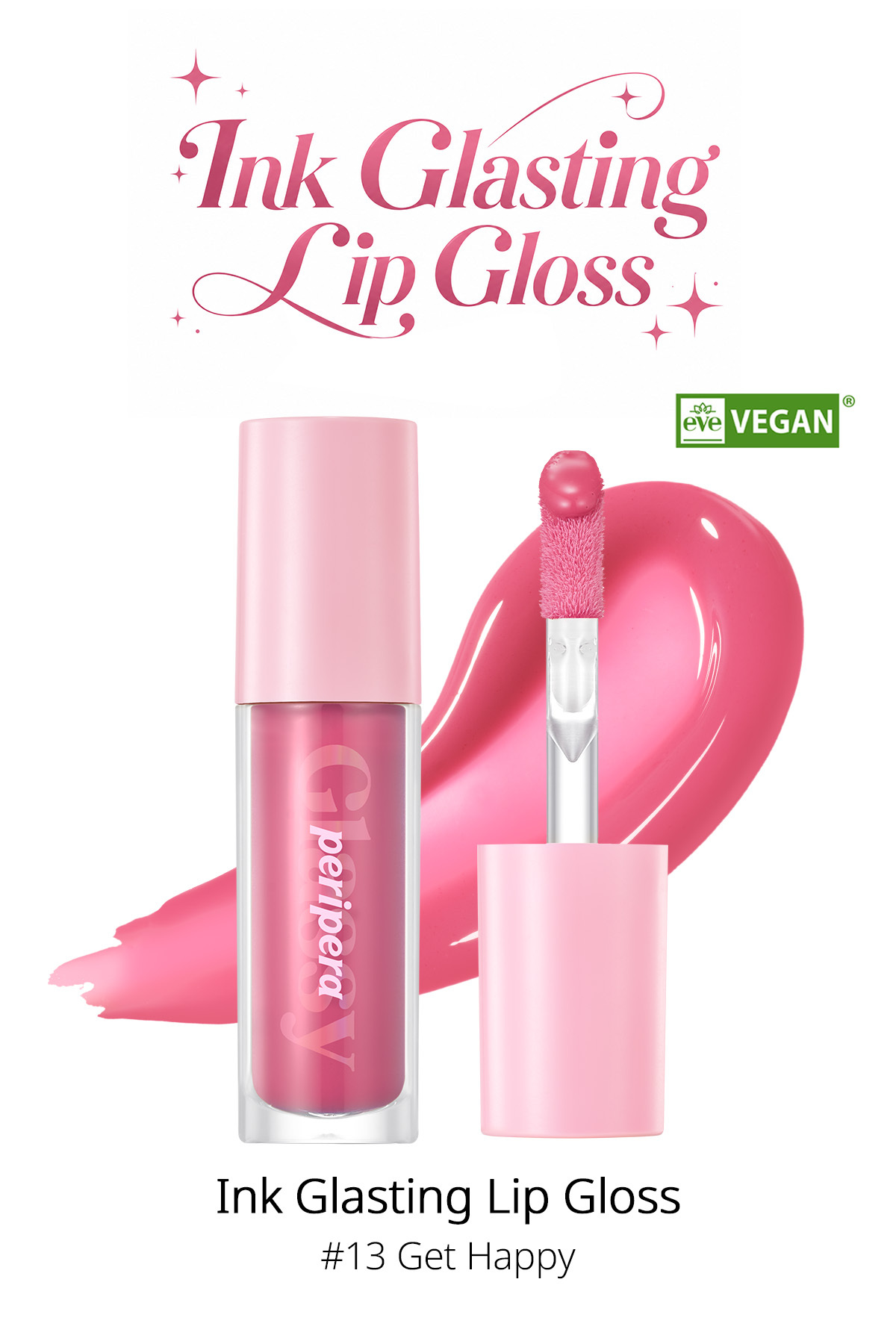 Dudaklara Dolgun ve Işıltılı Görünüm Sunan Gloss PERIPERA Ink Glasting Lip Gloss (13 Get Happy) — صورتی 5568