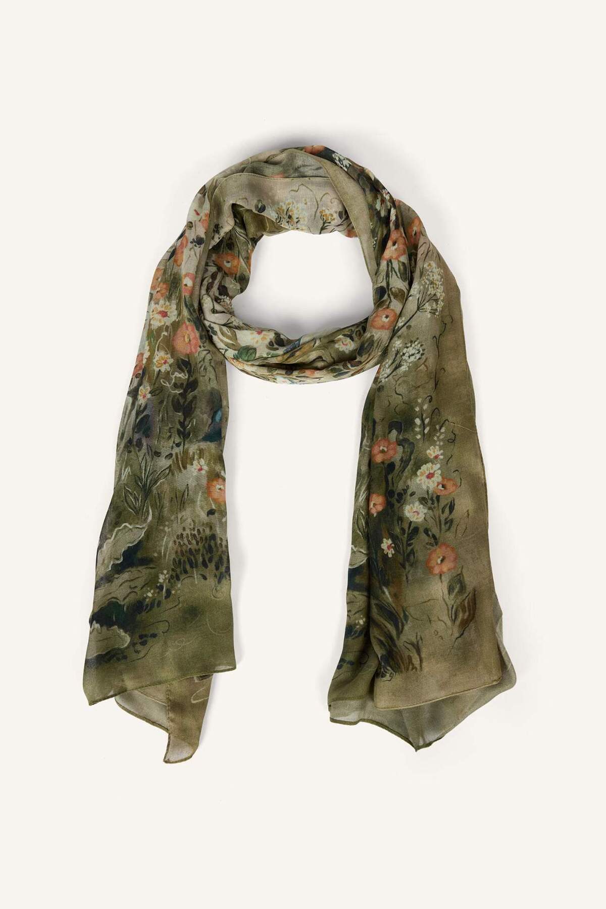 DeFacto Fresh Scarfs X DeFacto Misty Garden Viskon Şal I1746AX26SM görsel 5