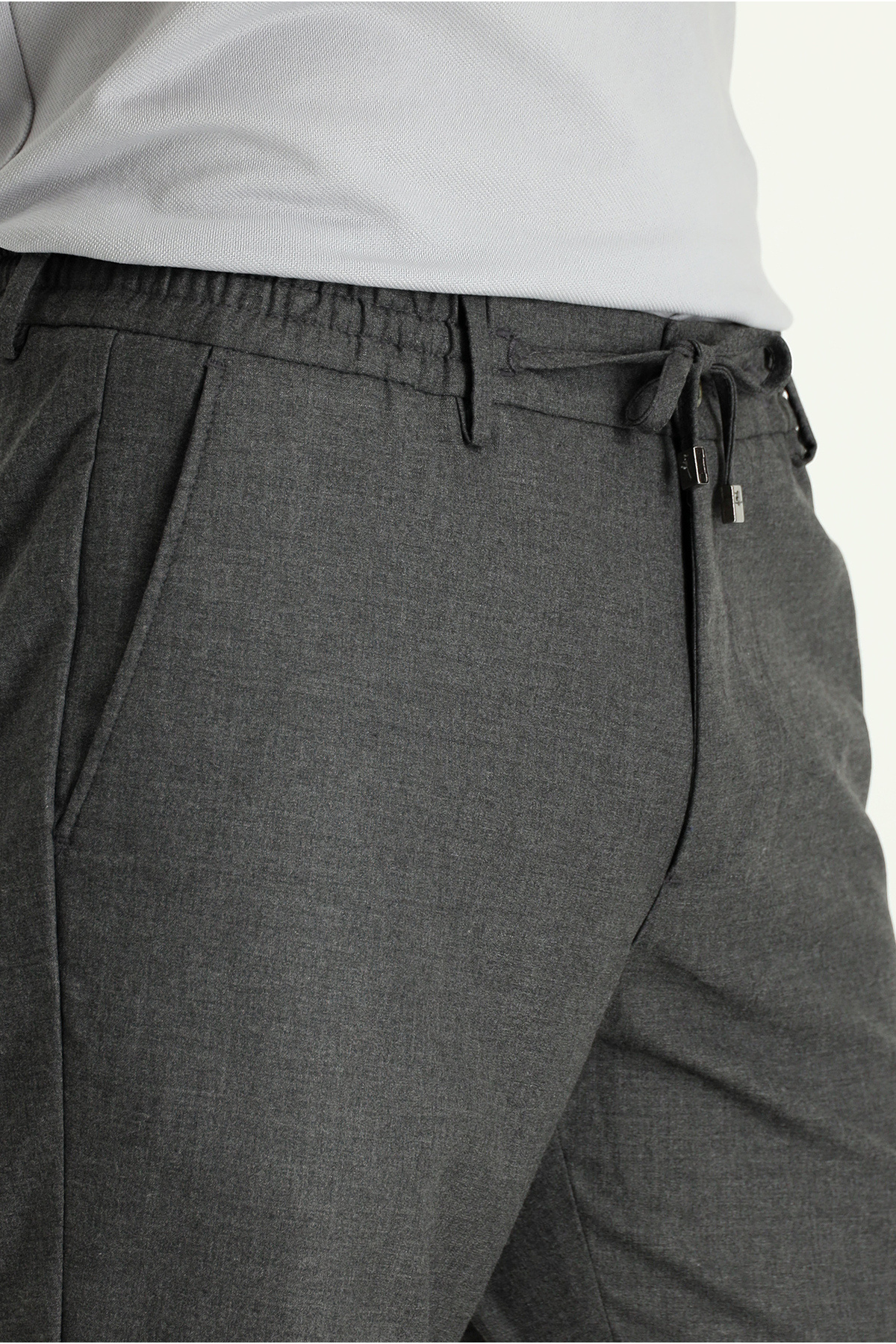 Kiğılı Regular Fit Standart Kesim Beli Lastikli Bağcıklı Klasik Pantolon görsel 3
