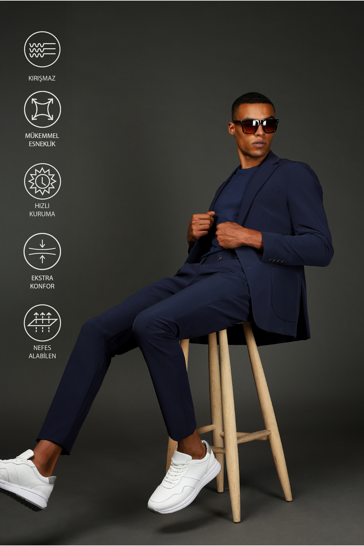 Kiğılı کت و شلوار کلاسیک Techno-Line Super Slim Fit Extra Narrow Cut — سرمهای KSSZ1D76DZ070