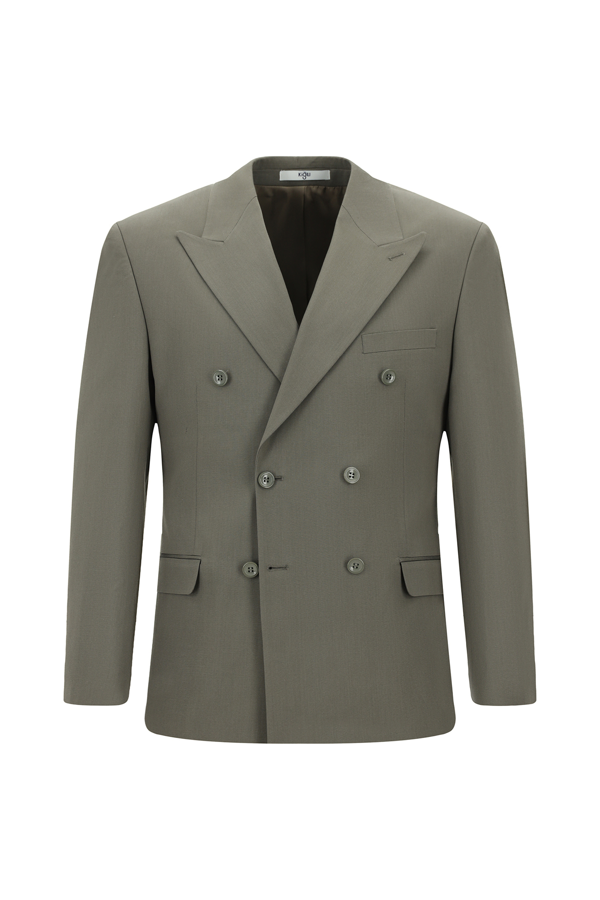 Kiğılı 7 Drop Super Slim Fit Eksra Dar Kesim Pamuklu Lyocell Kruvaze Takım Elbise görsel 2