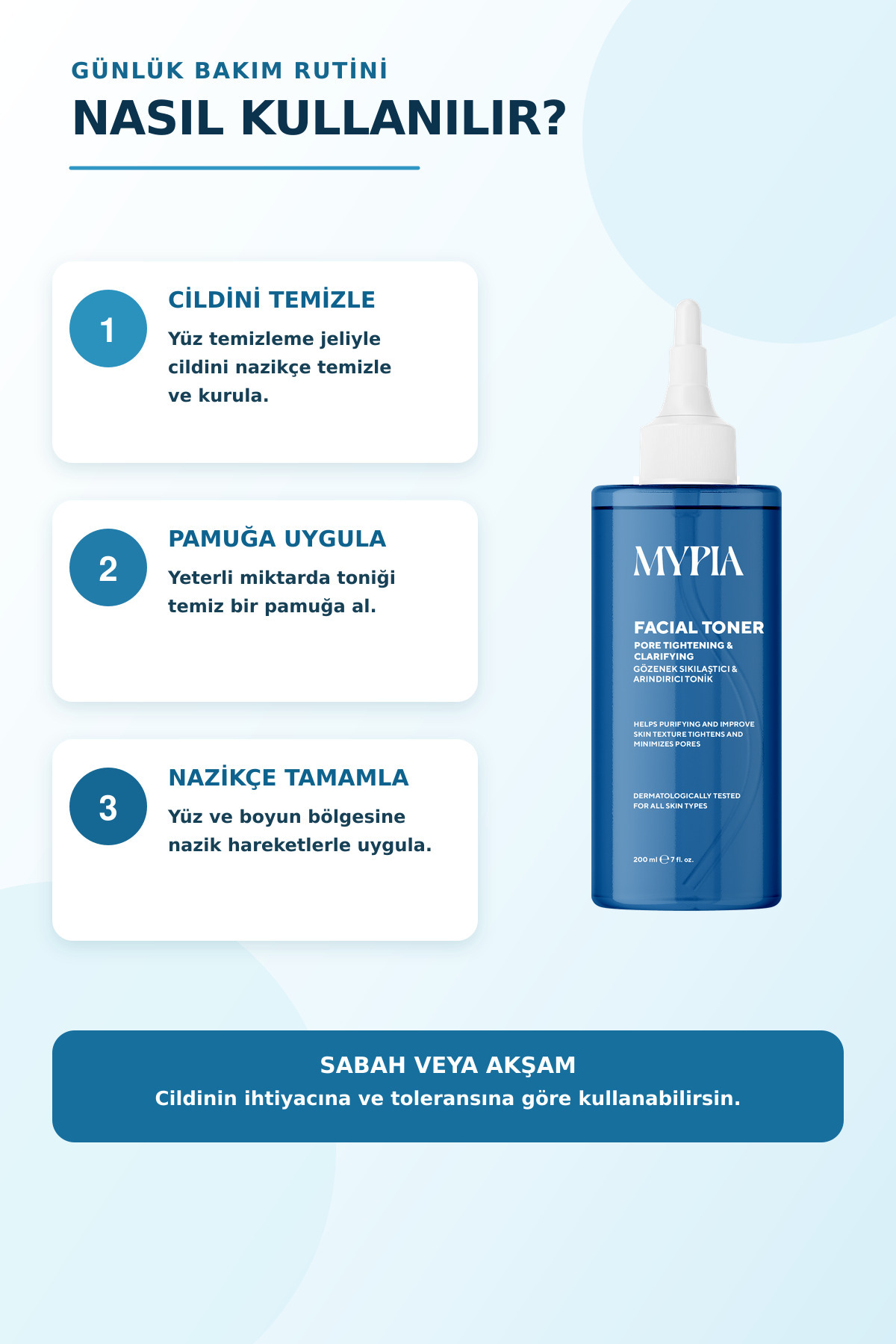 Canlandırıcı ve Gözenek Sıkılaştırıcı Tüm Ciltler Için Glikolik Asit Niacinamide Etkili Tonik 200 Ml — 8684149132208 — تصویر 6 از 7
