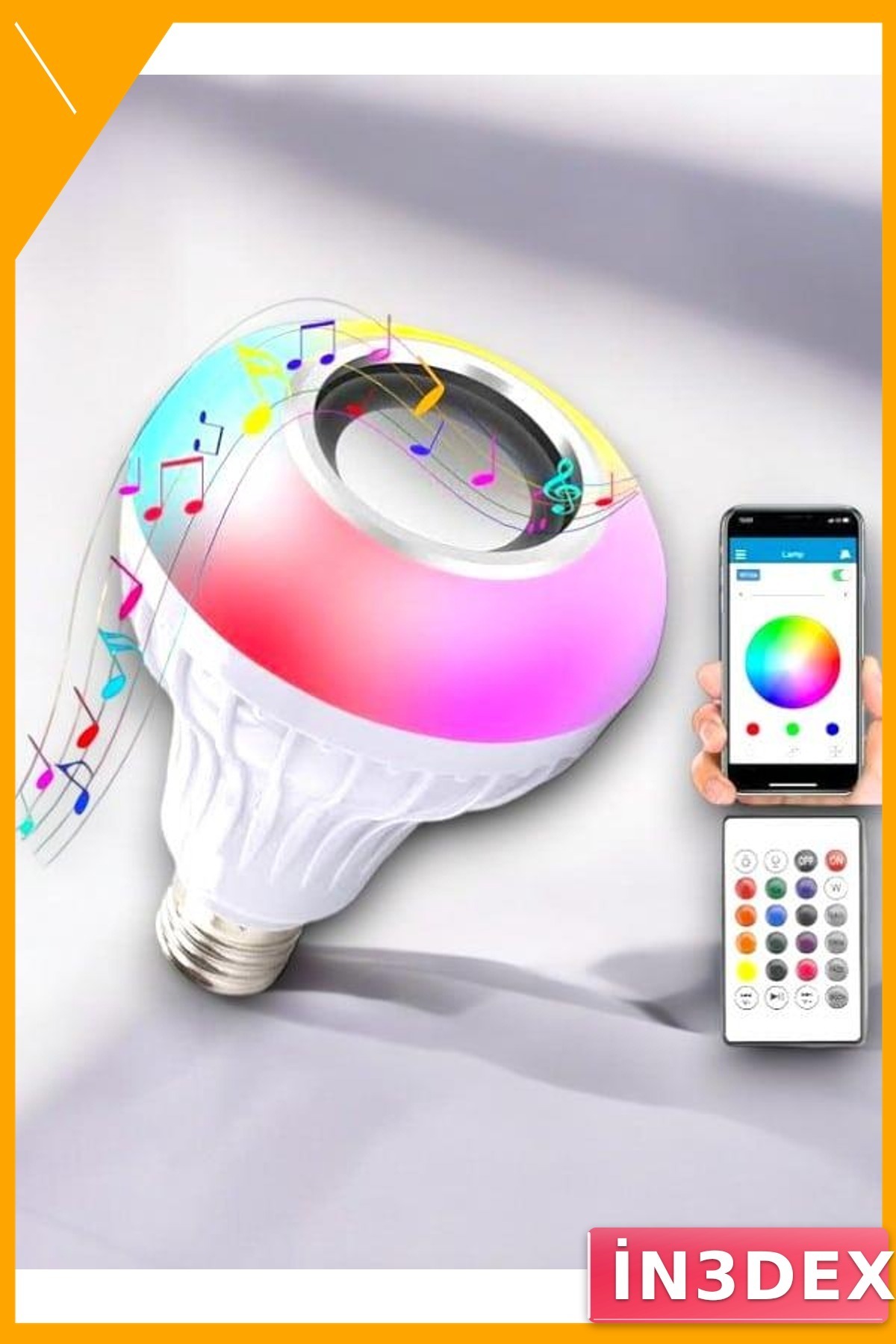 Bluetooth Hoparlörlü LED Lamba Uzaktan Kumandalı 12W RGB