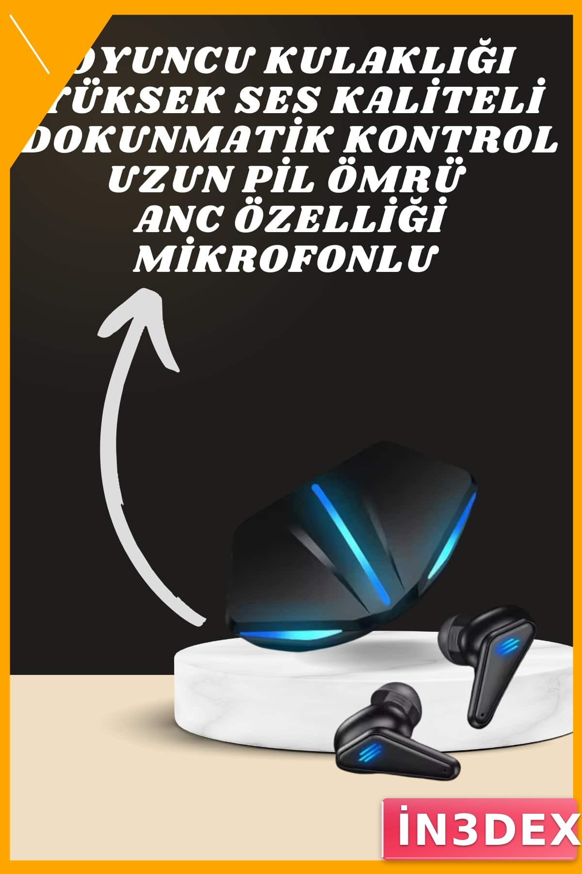 Kulak İçi Oyuncu Kulaklığı ANC TWS Bluetooth 5.0 Akıllı Saat 2.09 inç Ekran